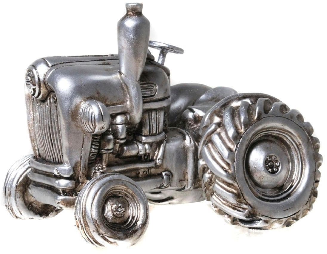 AMBIENTE HAUS Spardose Trecker Retro Silber