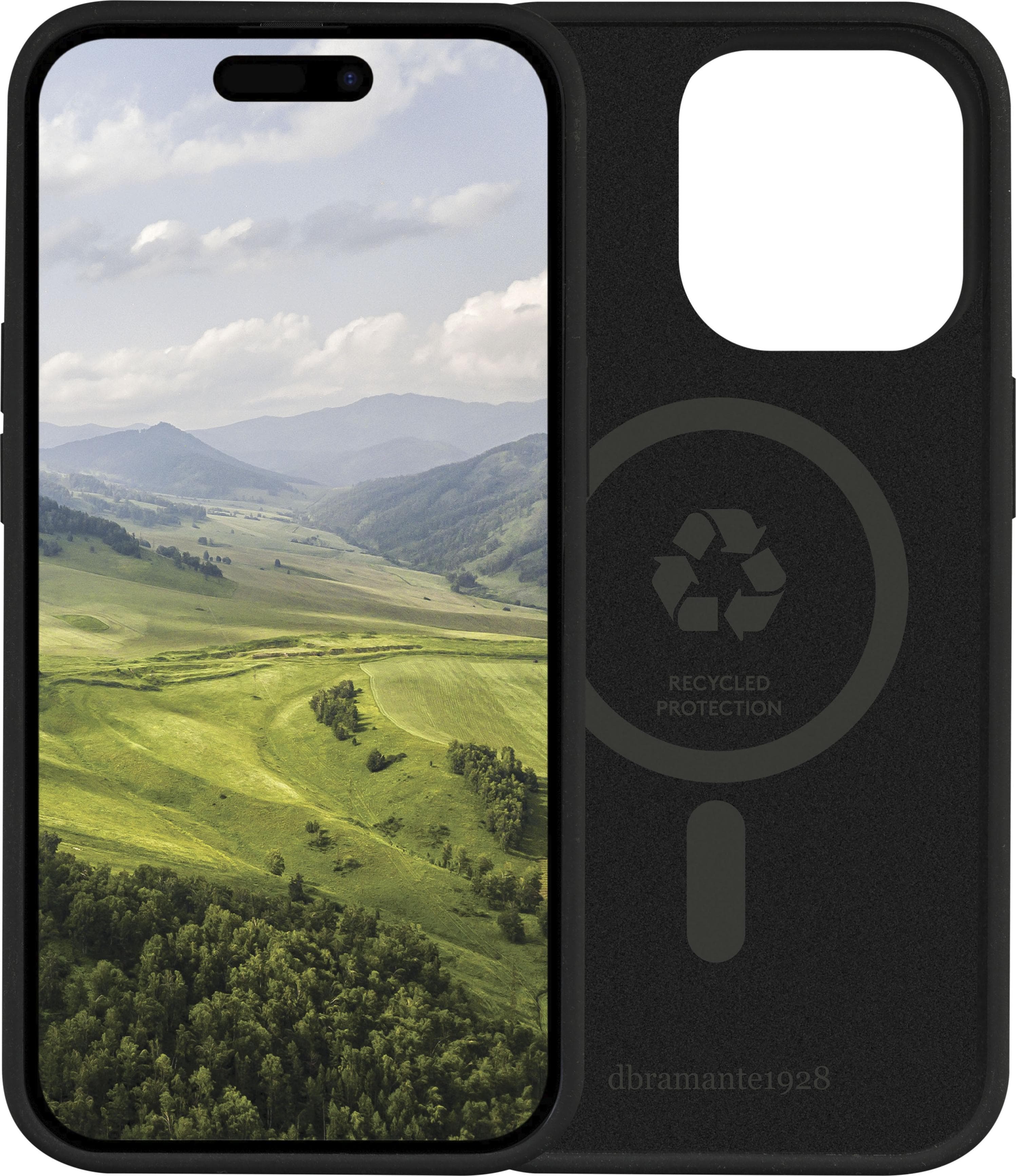 DBRAMANTE1928 Smartphone-Hülle Monaco MagSafe iPhone 15 Pro Max schwarz