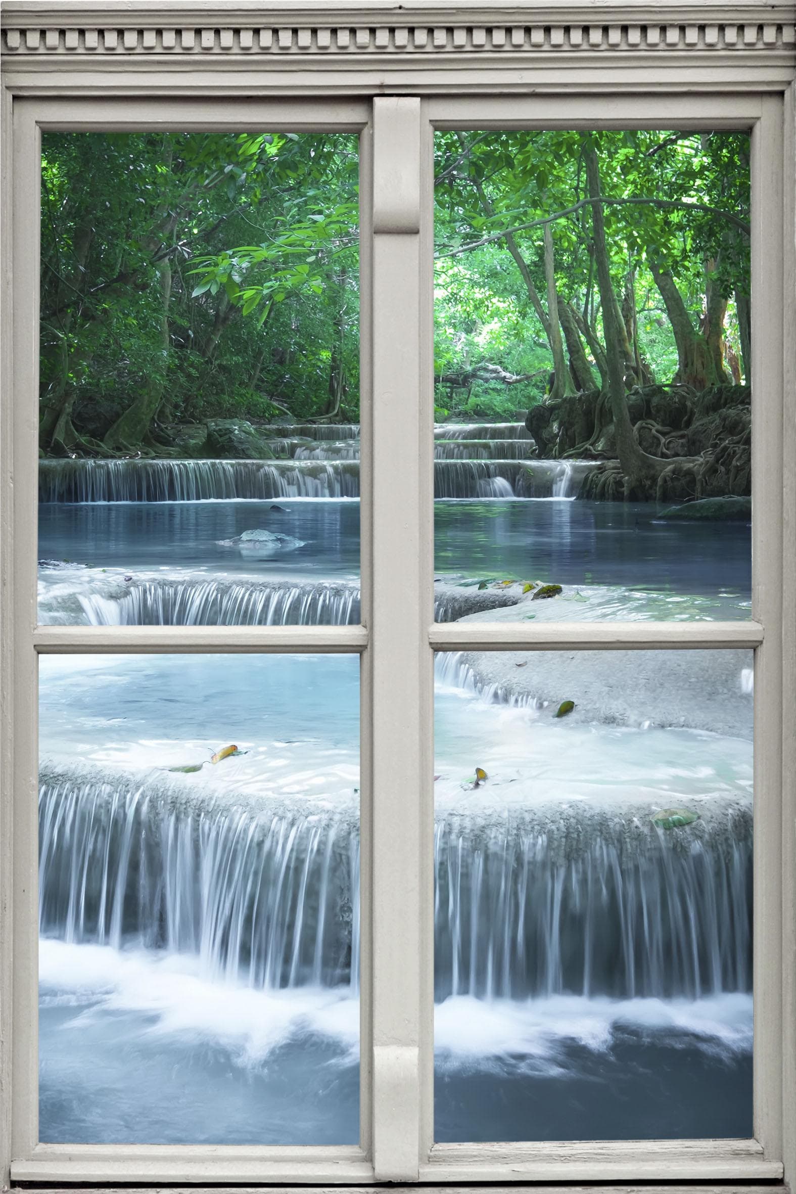 Wandsticker QUEENCE Bach Bunt 3D Fensterdurchbruch