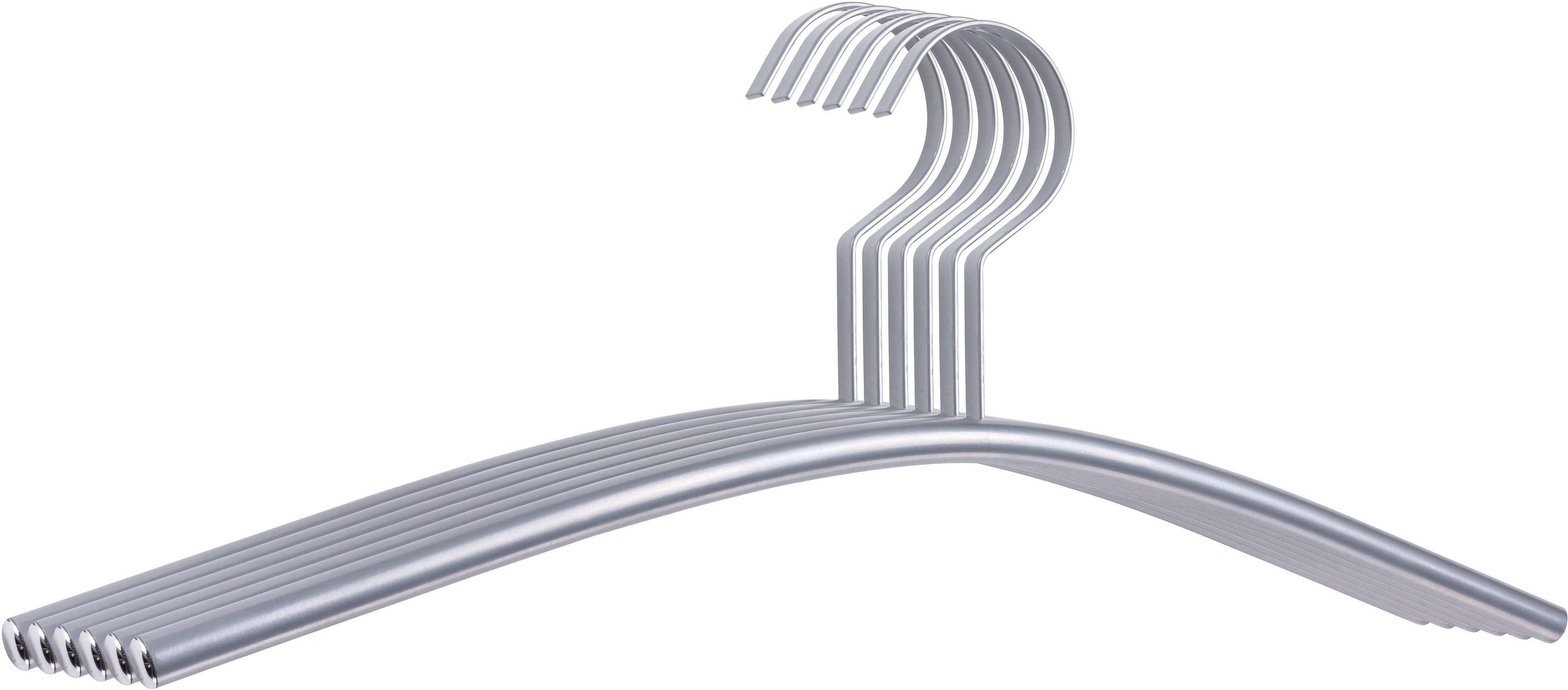PIEPERCONCEPT Kleiderbügel Piatto Grau Aluminium Metall 6 Stk