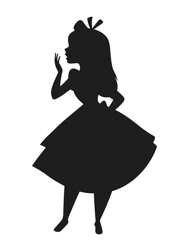 KOMAR Bild Alice Silhouette Schwarz Wandbild Kinderzimmer