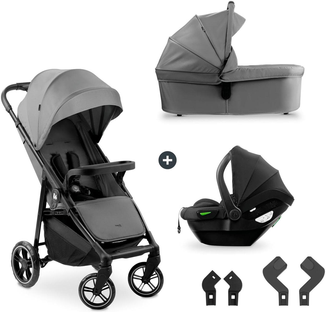 HAUCK Shop N Care Trio Set - Kinder-Buggy 3-in-1 Reisesystem Grau