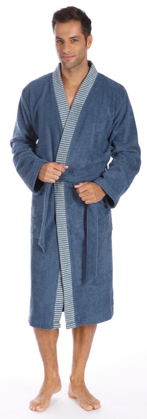 Egeria Herrenbademantel Bruno Blau Langform Kimono