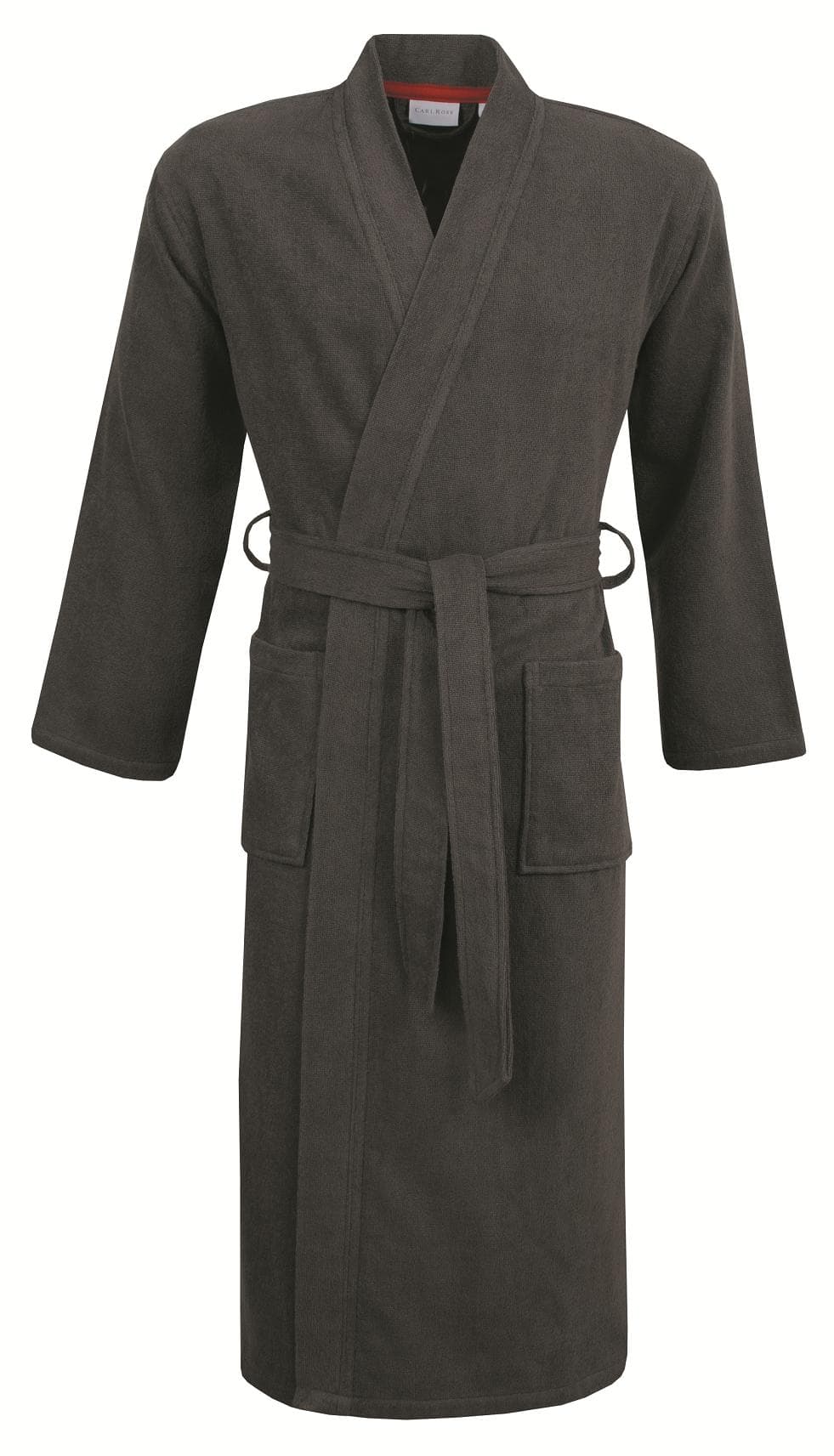Unisex-Bademantel Carl Ross Frottier dunkelgrau rot
