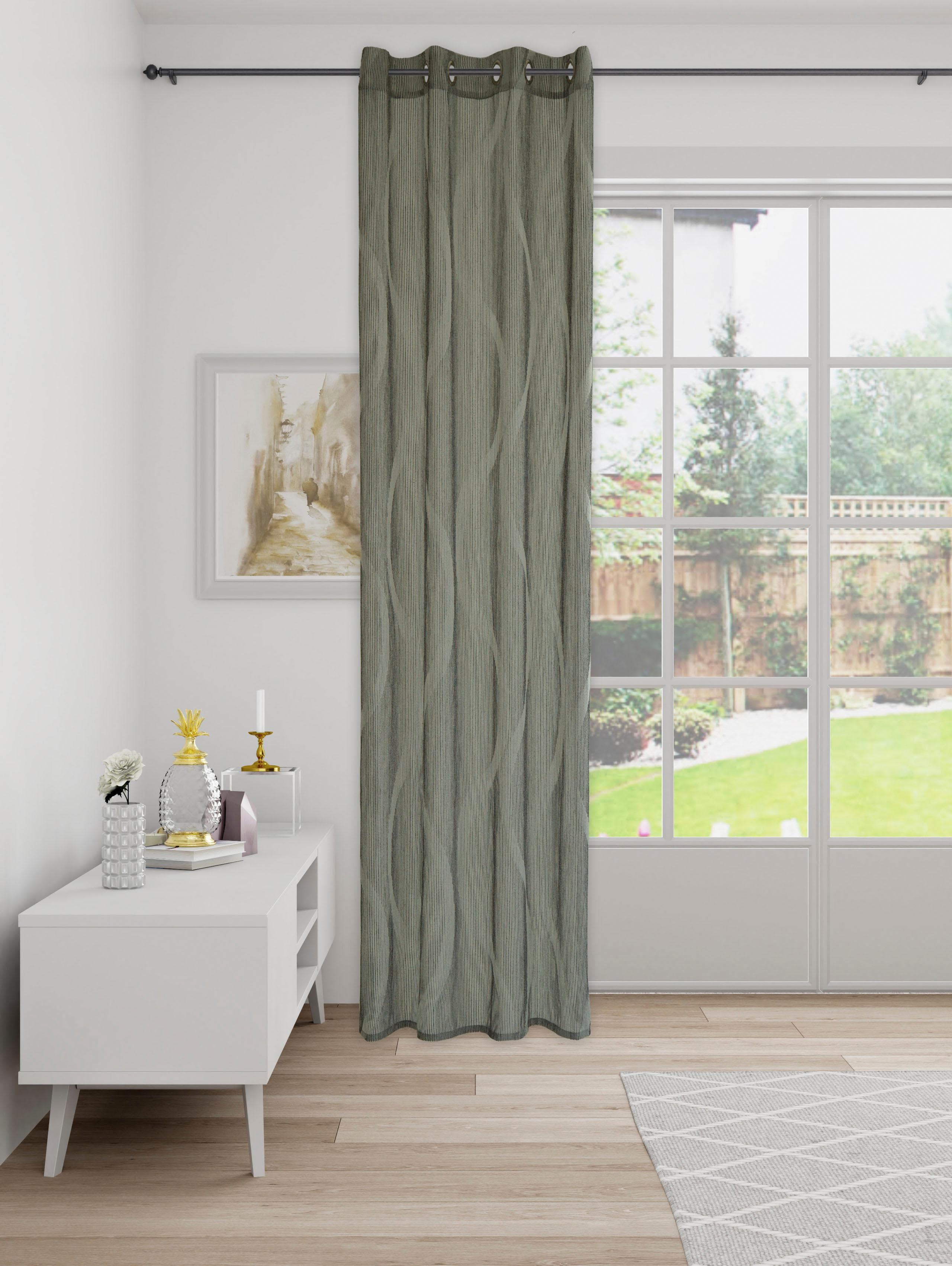 Vorhang HOMING Talas Grau/Weiß Wellenförmiges Design