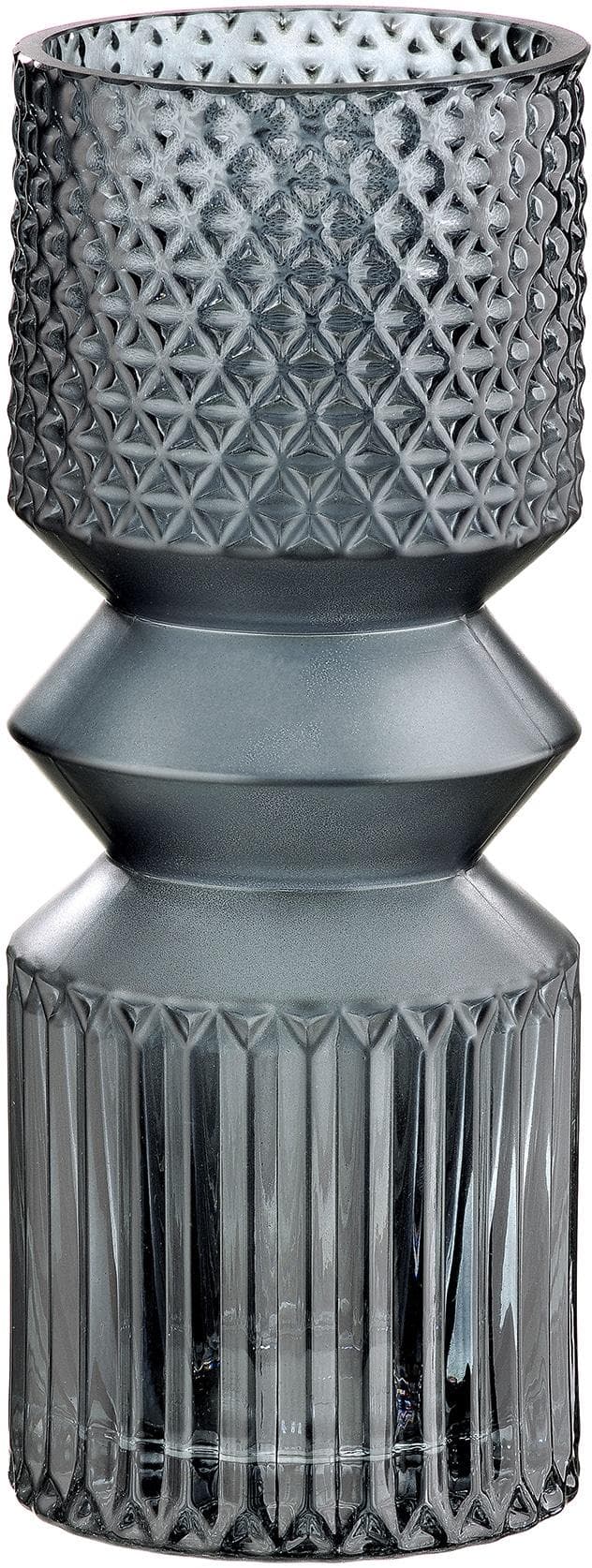 GILDE Tischvase Pintu Grau Glas