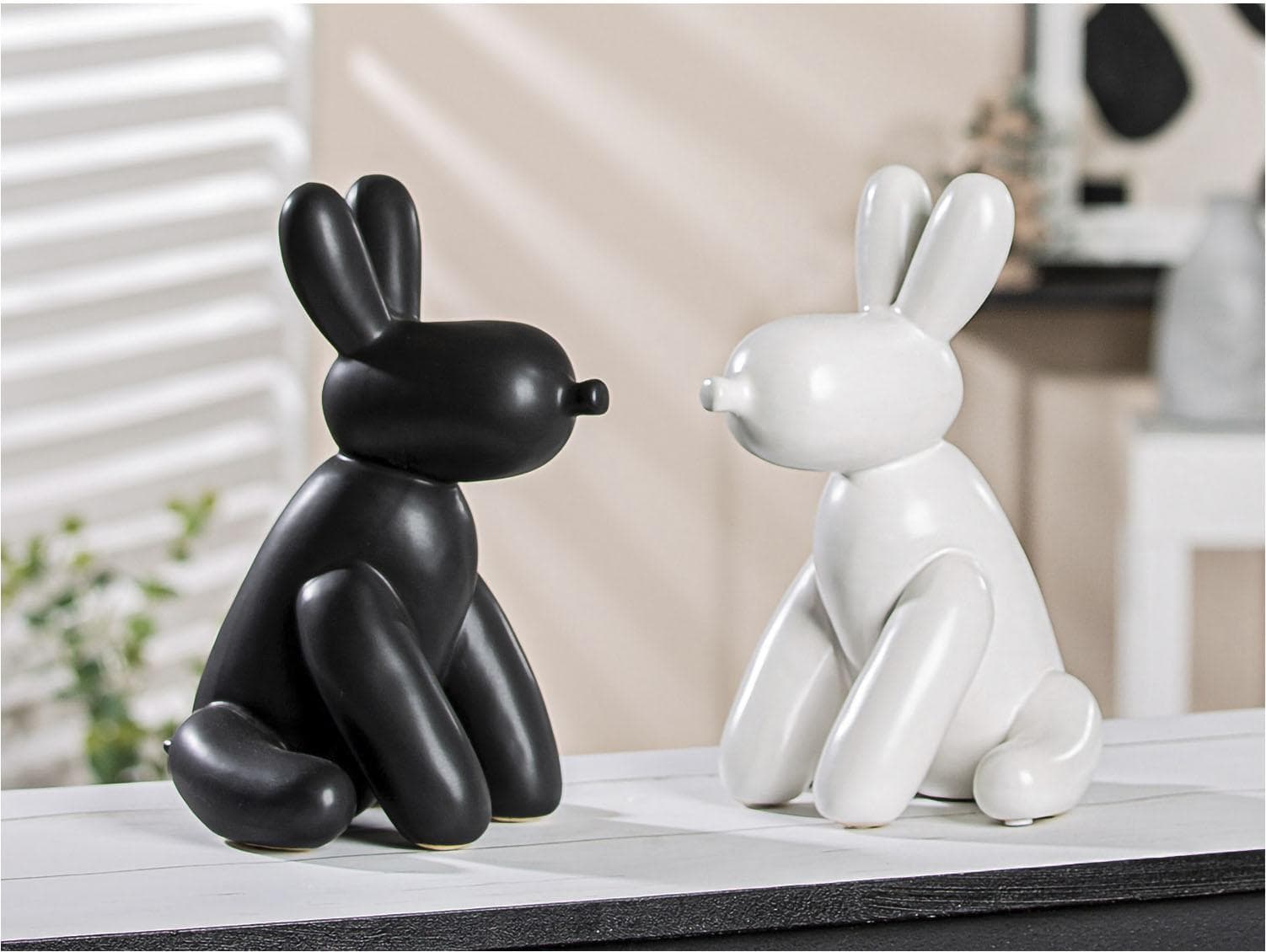 GILDE Skulptur Ballonhund Schwarz Keramik Dekofigur