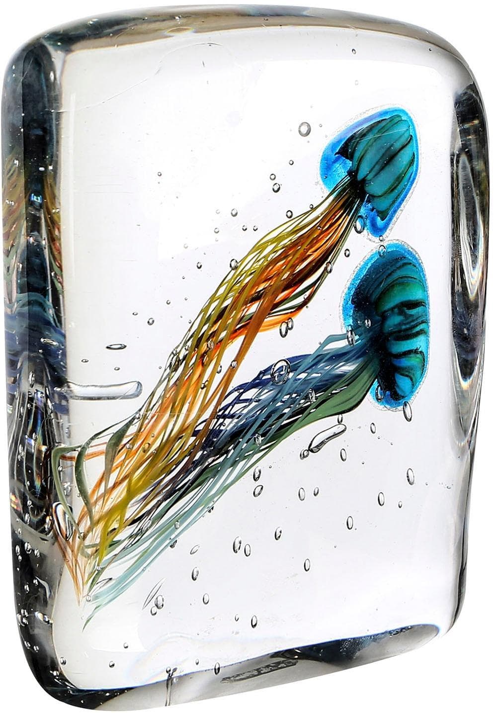 CASABLANCA BY GILDE Briefbeschwerer Qualle Funny Medusa 2 Glas Blau Orange