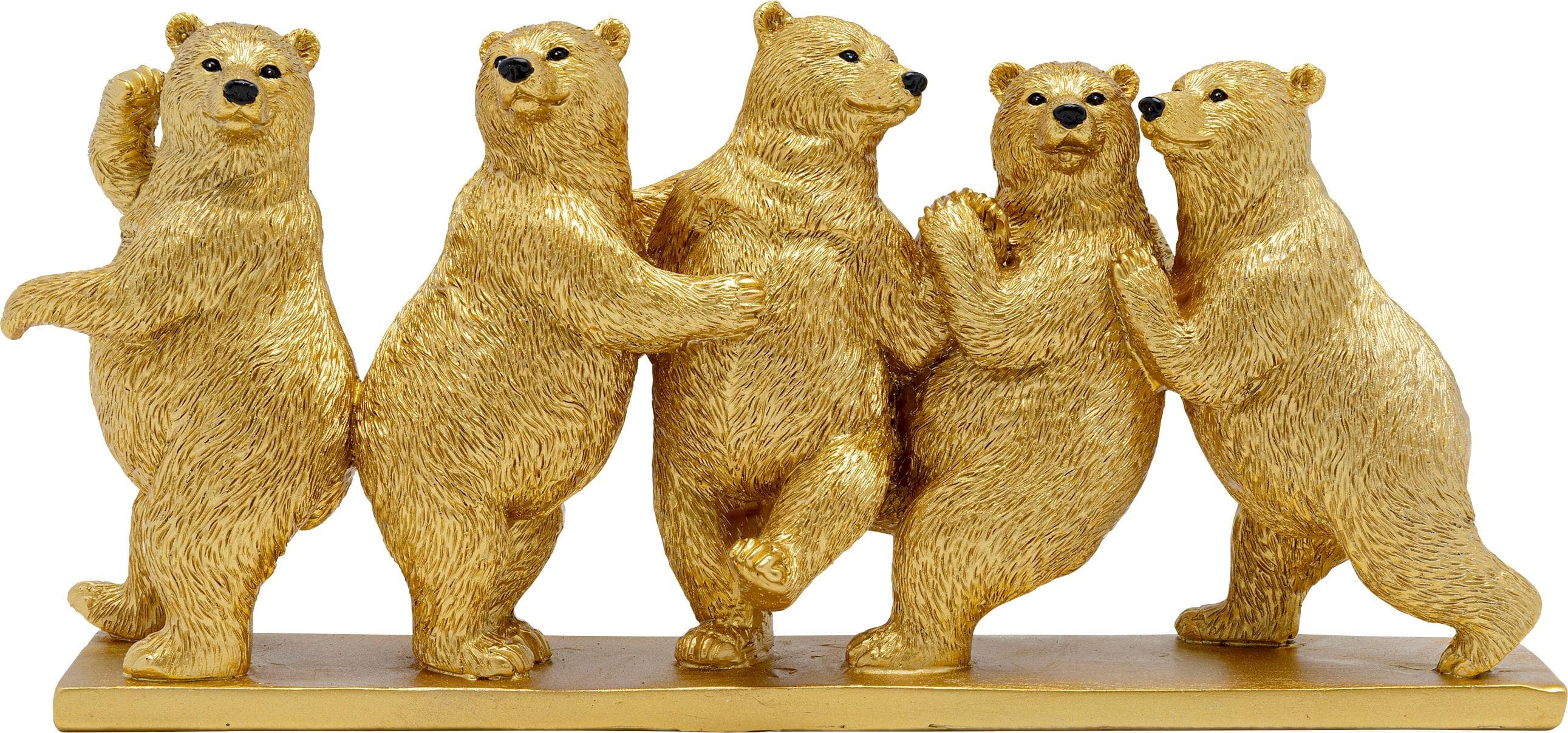 KARE DESIGN Dekofigur Tipsy Dancing Bears Gold Polyresin