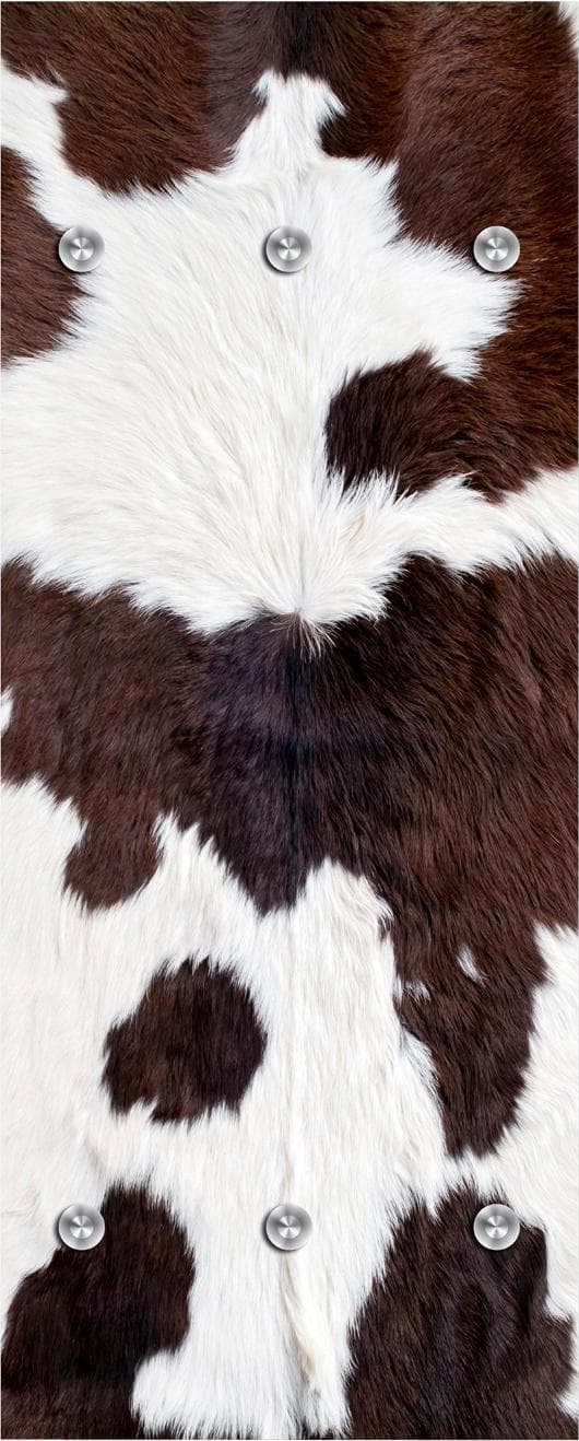 QUEENCE Garderobenleiste Kuhfell Weiß mit 6 Haken