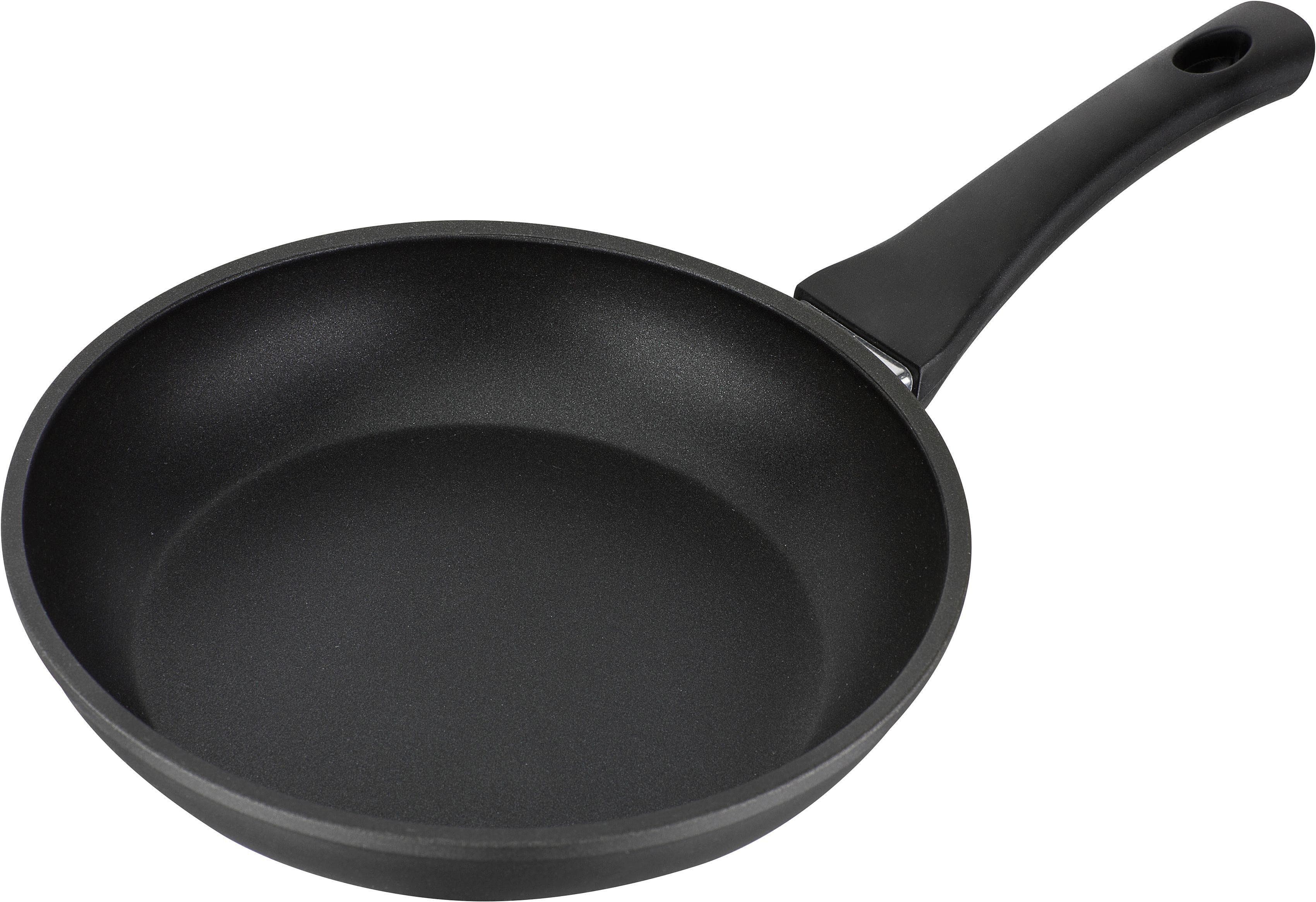 Moderne Bratpfanne aus Aluminium und Kunststoff, Schwarz