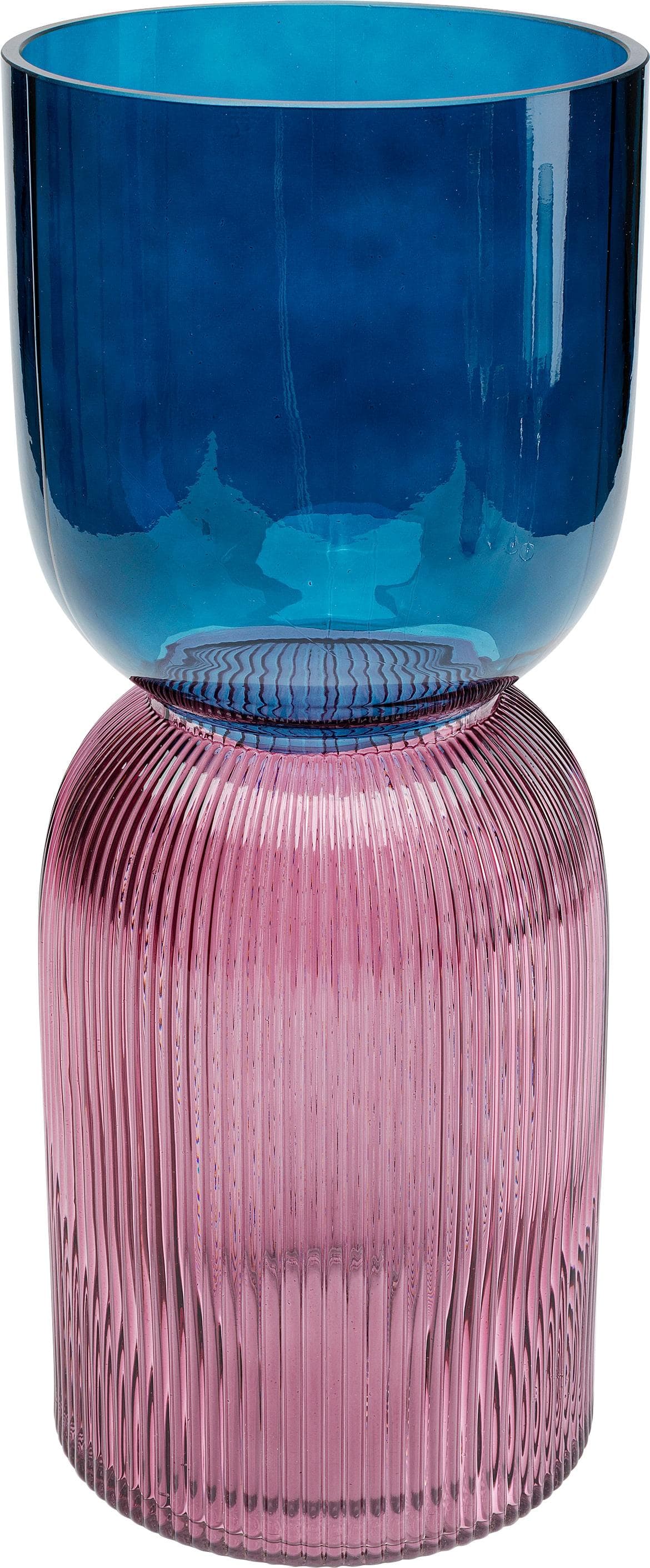 Edle Handgefertigte Glas-Blumenvase in Blau und Violett