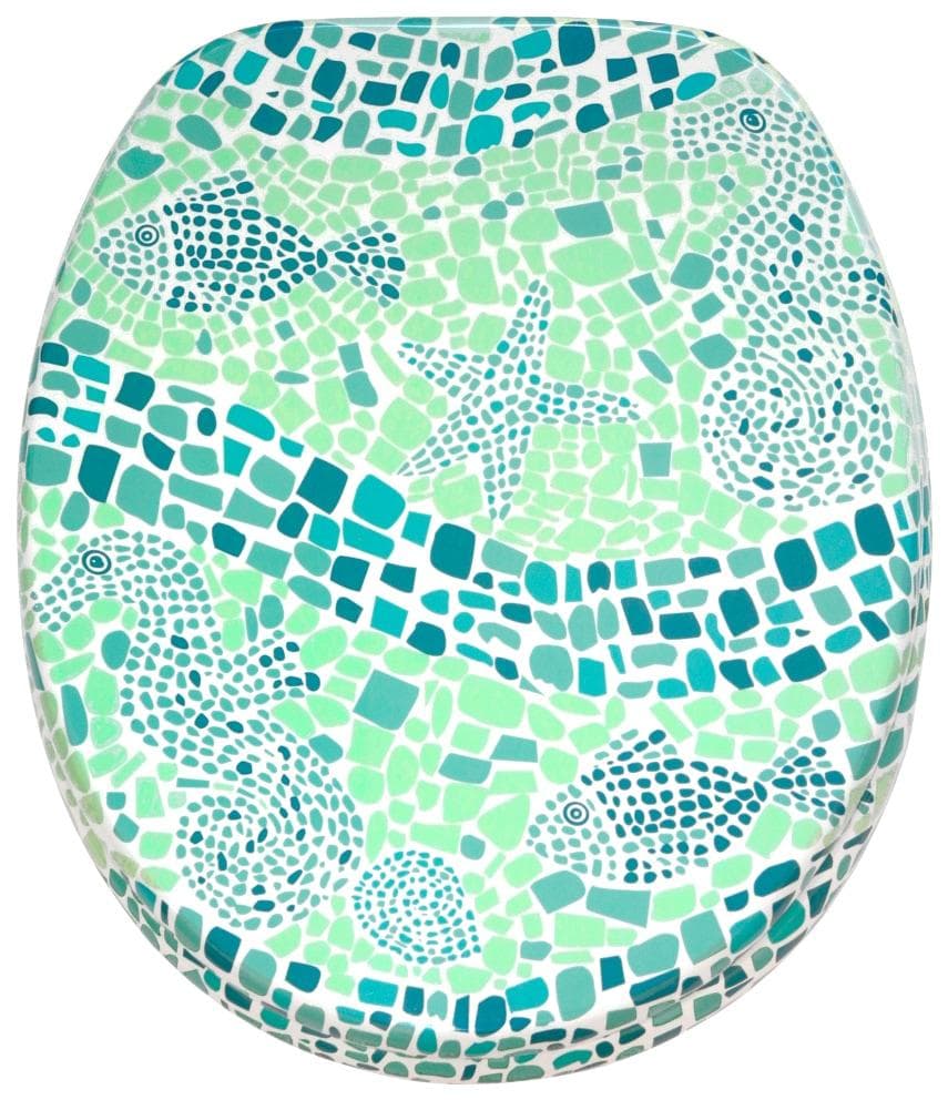 Sanilo WC-Sitz Mosaic World Green Grün Weiß MDF SoftClose