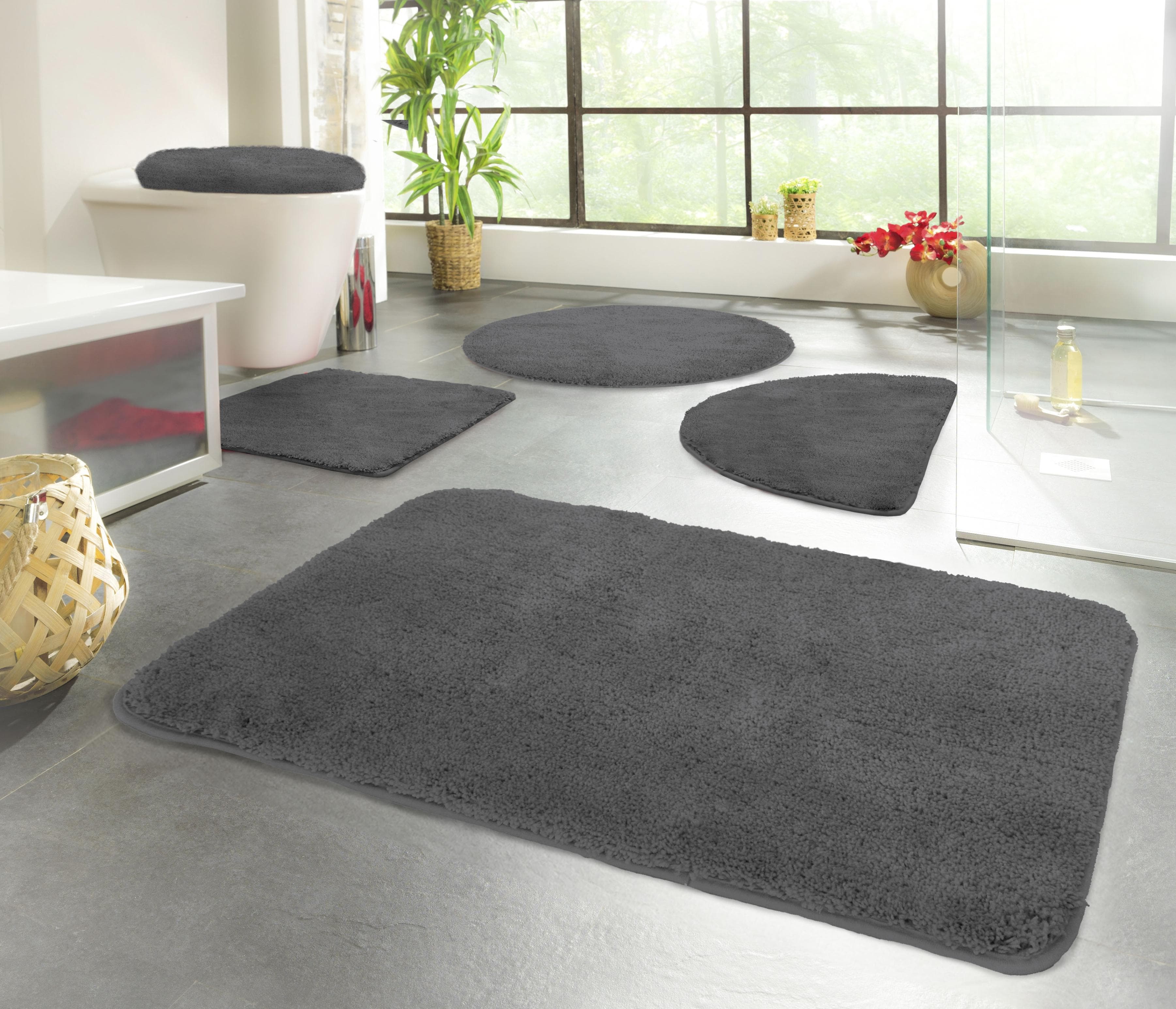 KINZLER Badematte Chaozhou Anthrazit 80x150 cm rutschfest