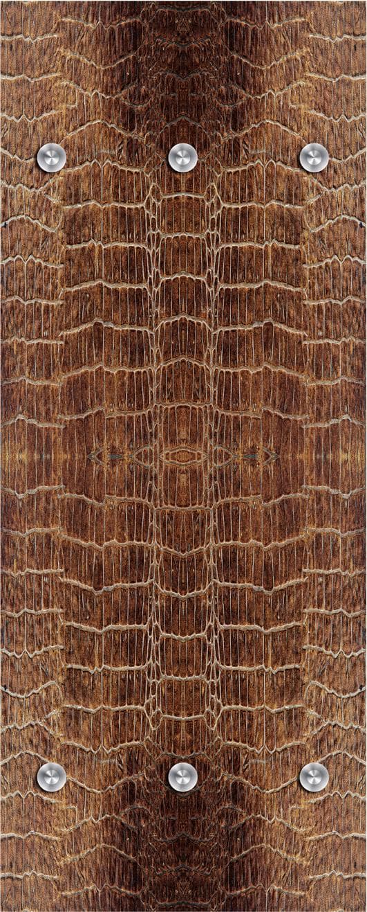 Garderobenleiste QUEENCE Lederoptik Braun mit 6 Haken