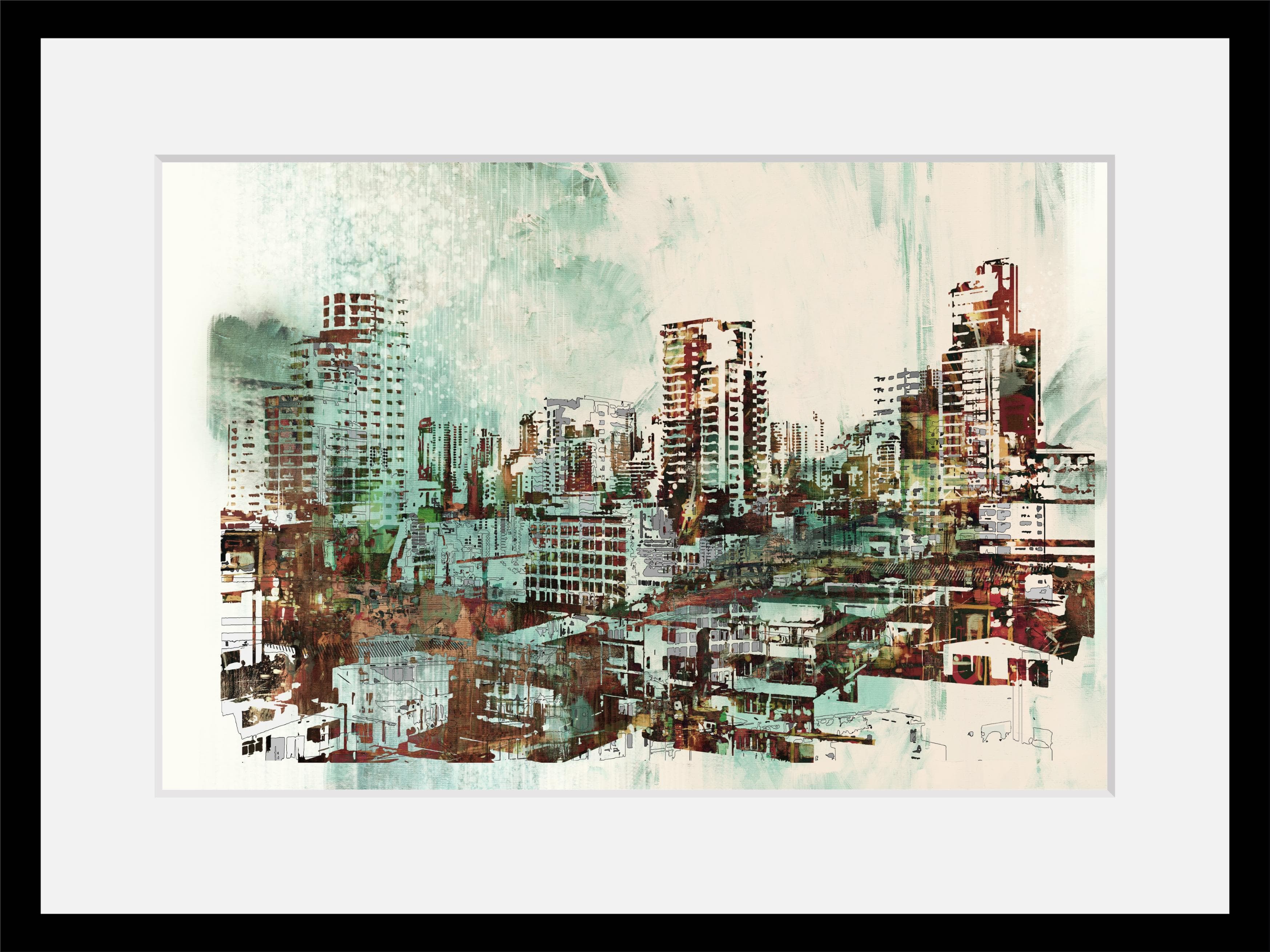 QUEENCE Wandbild Derya Grau Schwarz 50x40 cm