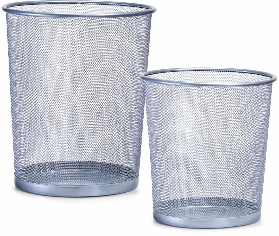 ZELLER PRESENT Papierkorb Grau Metall Mülleimer