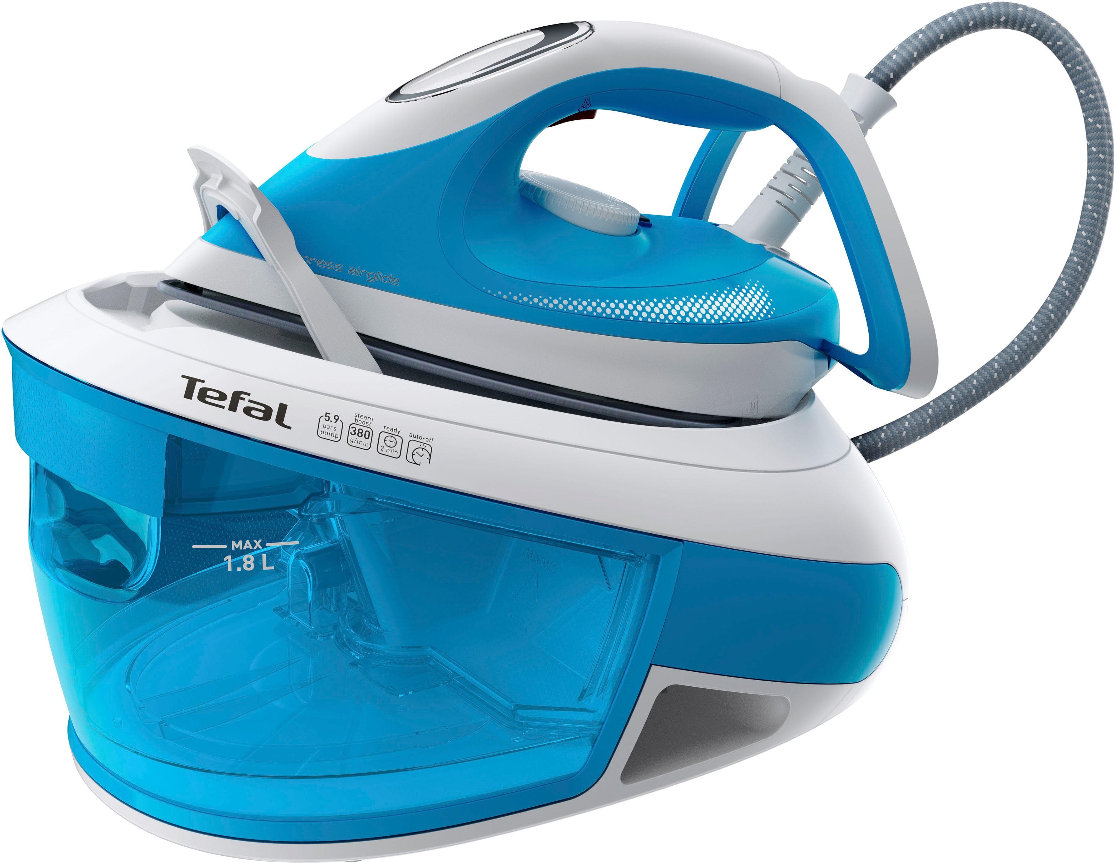 Tefal Express Airglide SV 8002 Dampfbügelstation Blau/Weiß