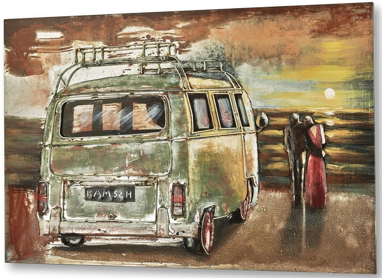 LOCKER Metallbild bunt Wanddekoration