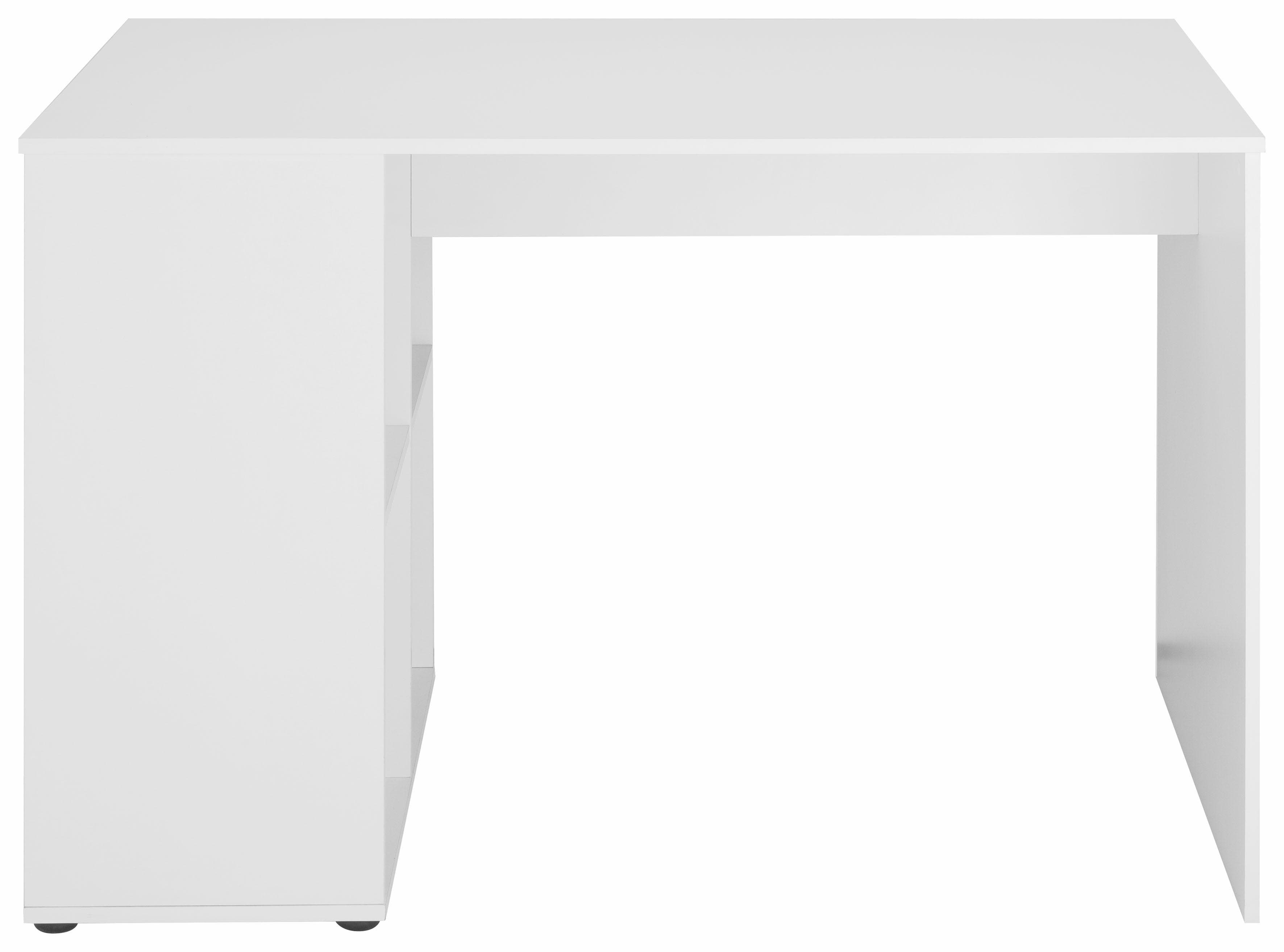 Schreibtisch mit Regal und 4 Fächern - Weiß