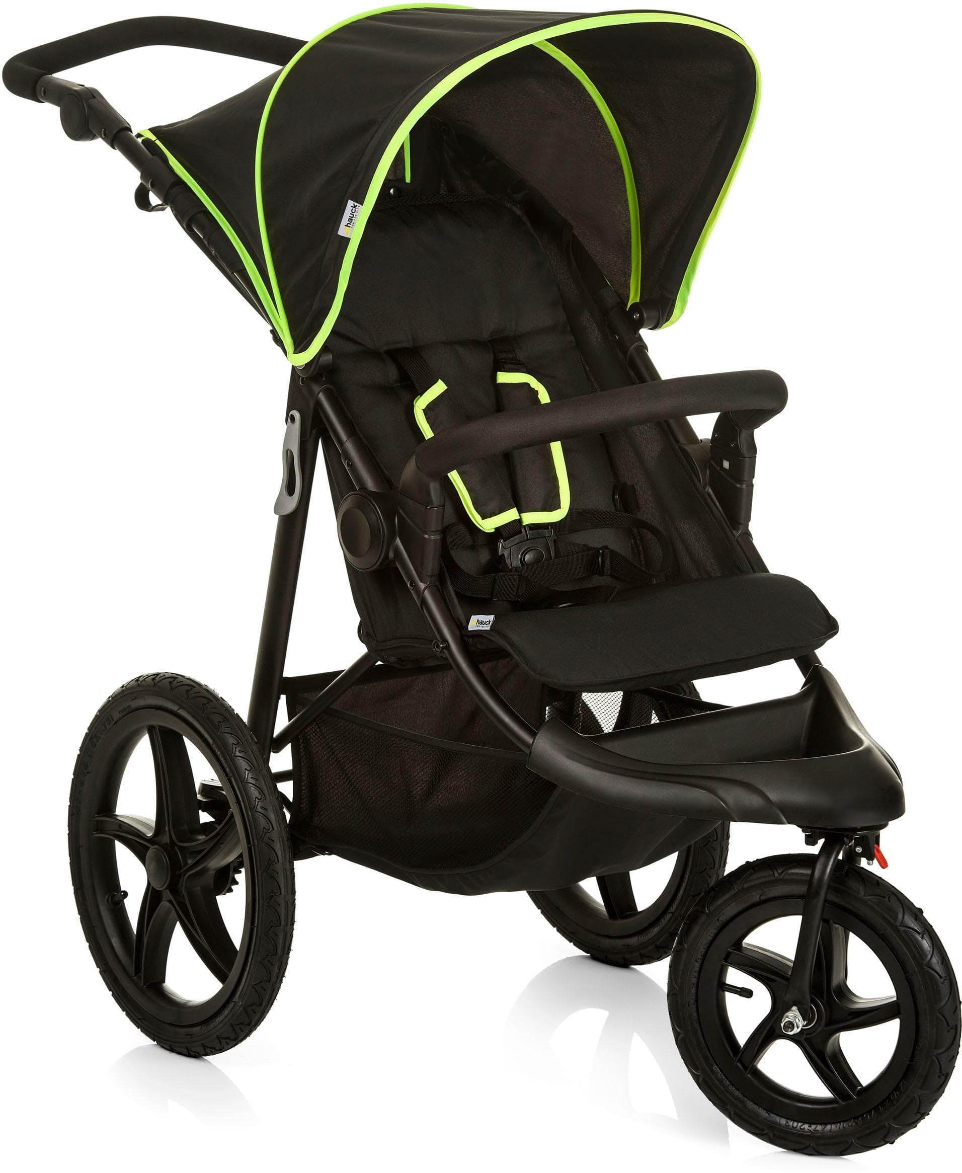 HAUCK Runner Dreirad-Kinderwagen schwarz/neon gelb
