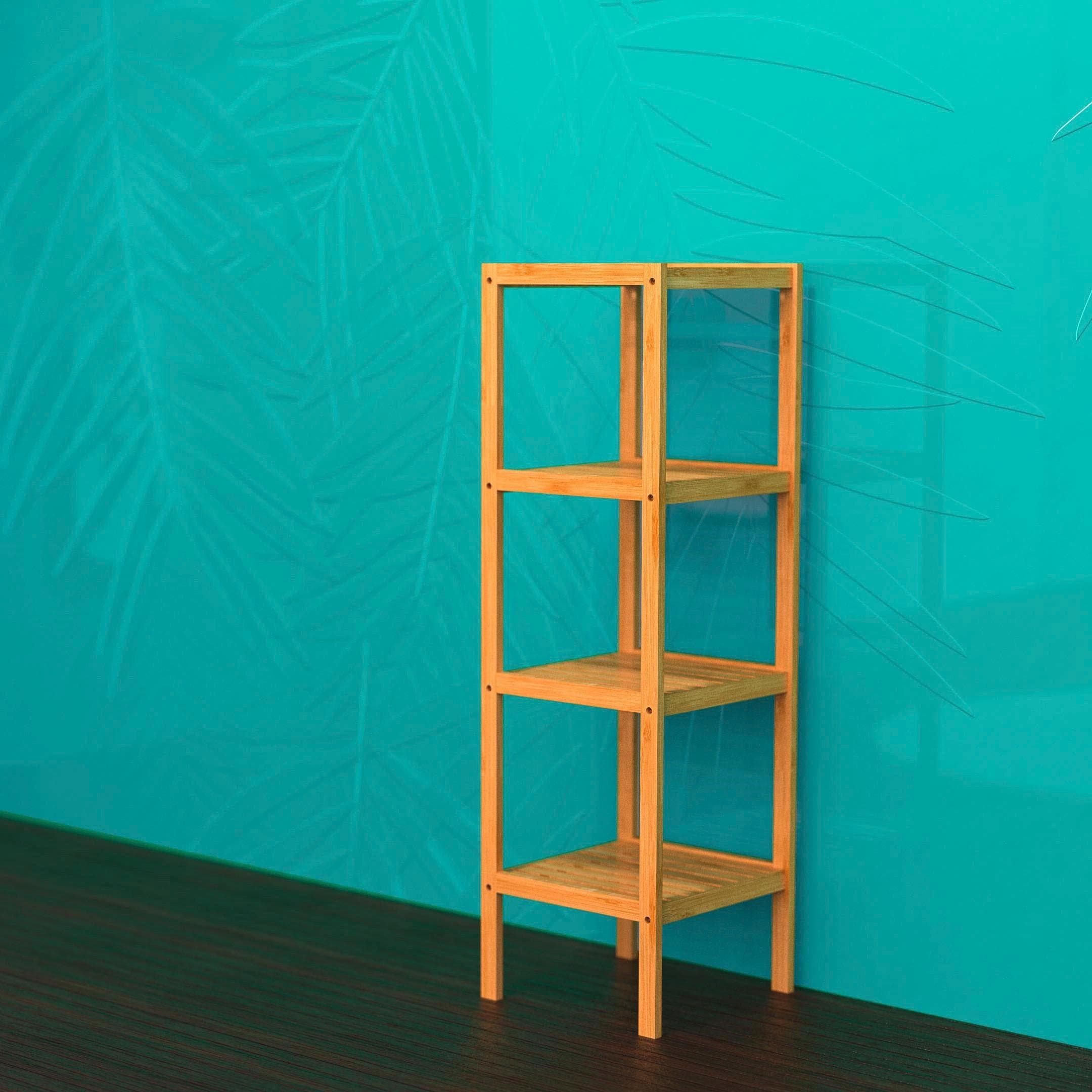 Schmales Badregal mit 4 Ablagefächern