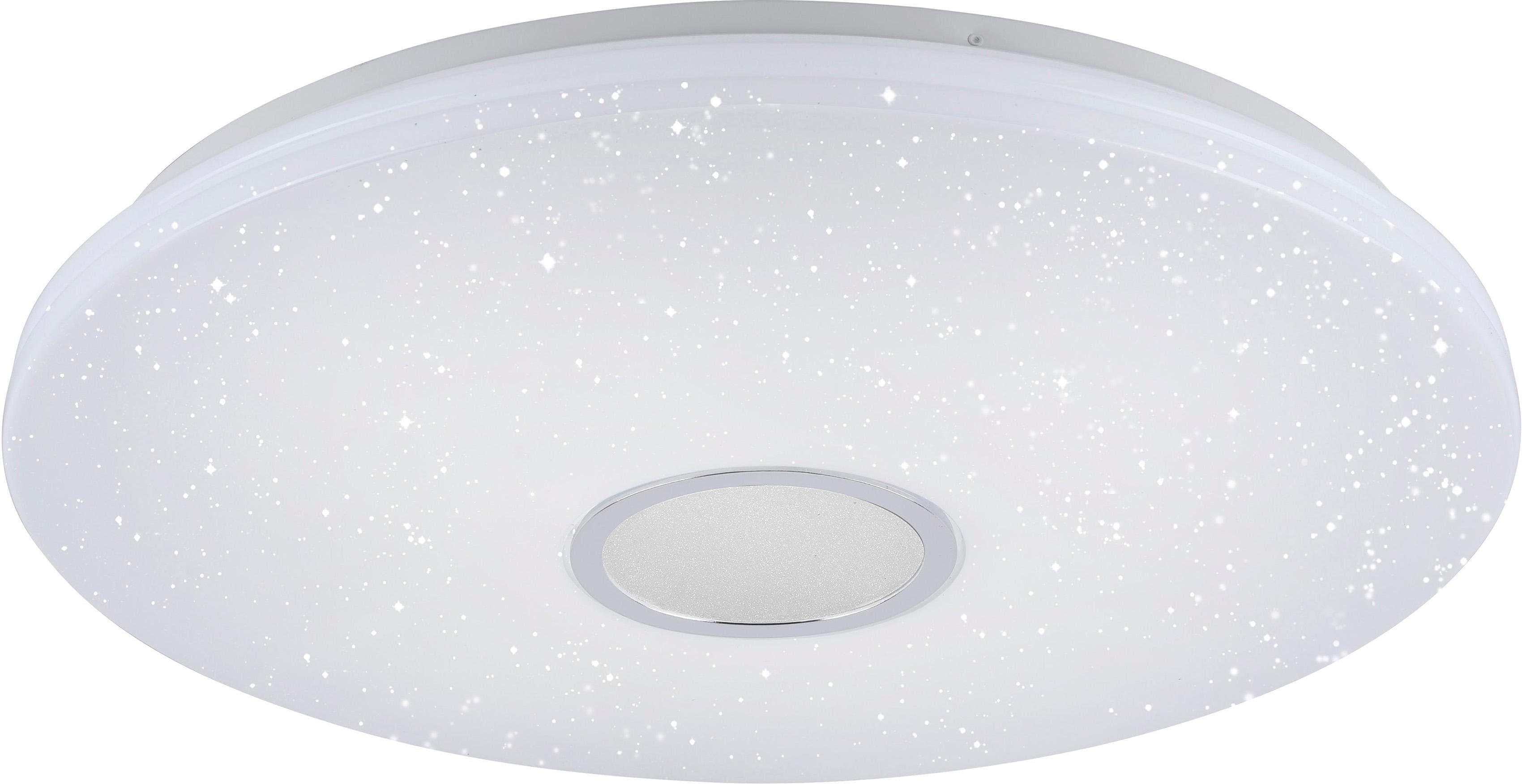 JUST LIGHT Deckenleuchte JONAS Weiß Sternenhimmel LED Dimmbar