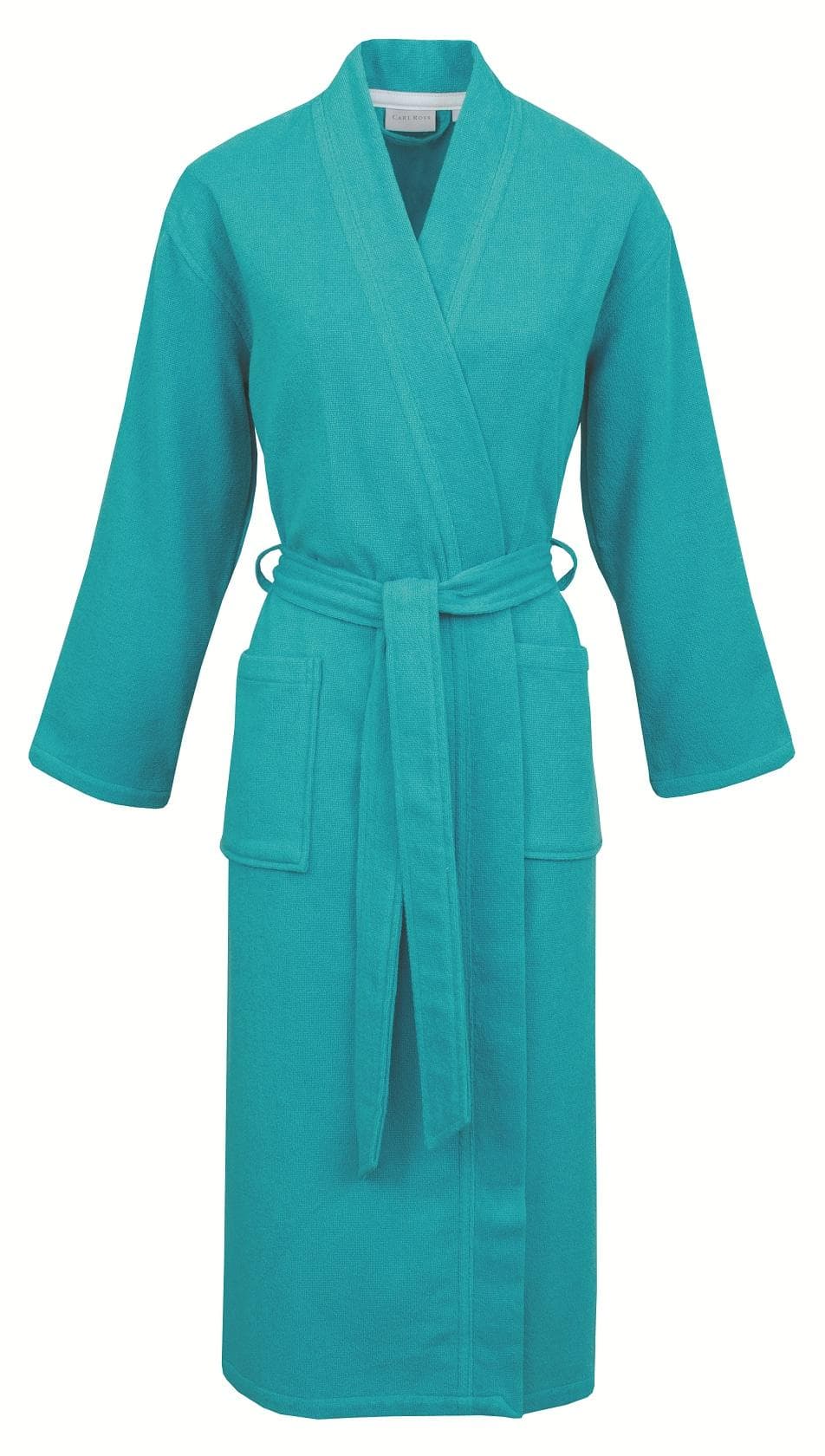 Unisex-Bademantel CARL ROSS supercombed light turquoise weiß