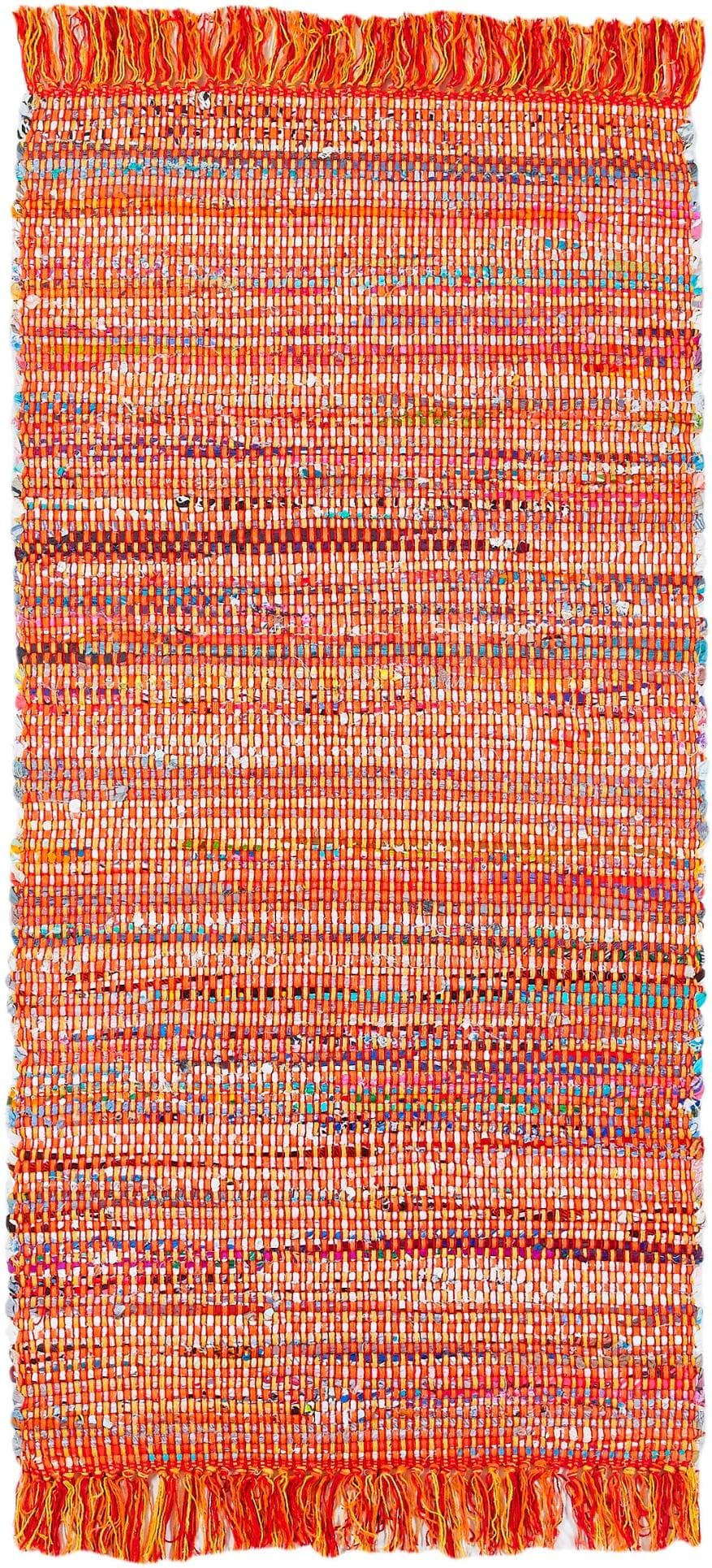 Andiamo Frida Handgewebter Baumwollteppich mit Fransen