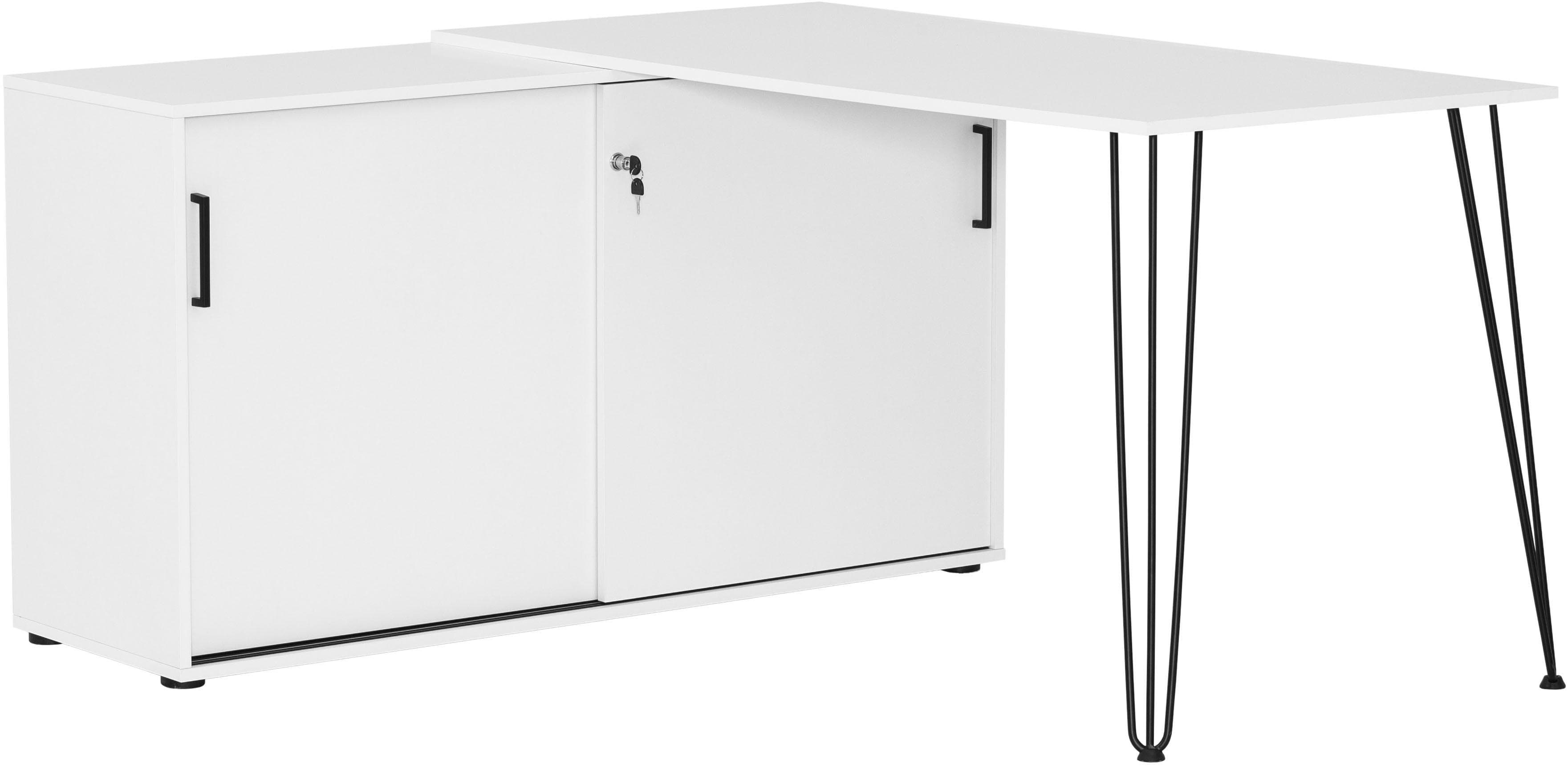 Eckschreibtisch Ekko Weiß/Schwarz Mömax DE