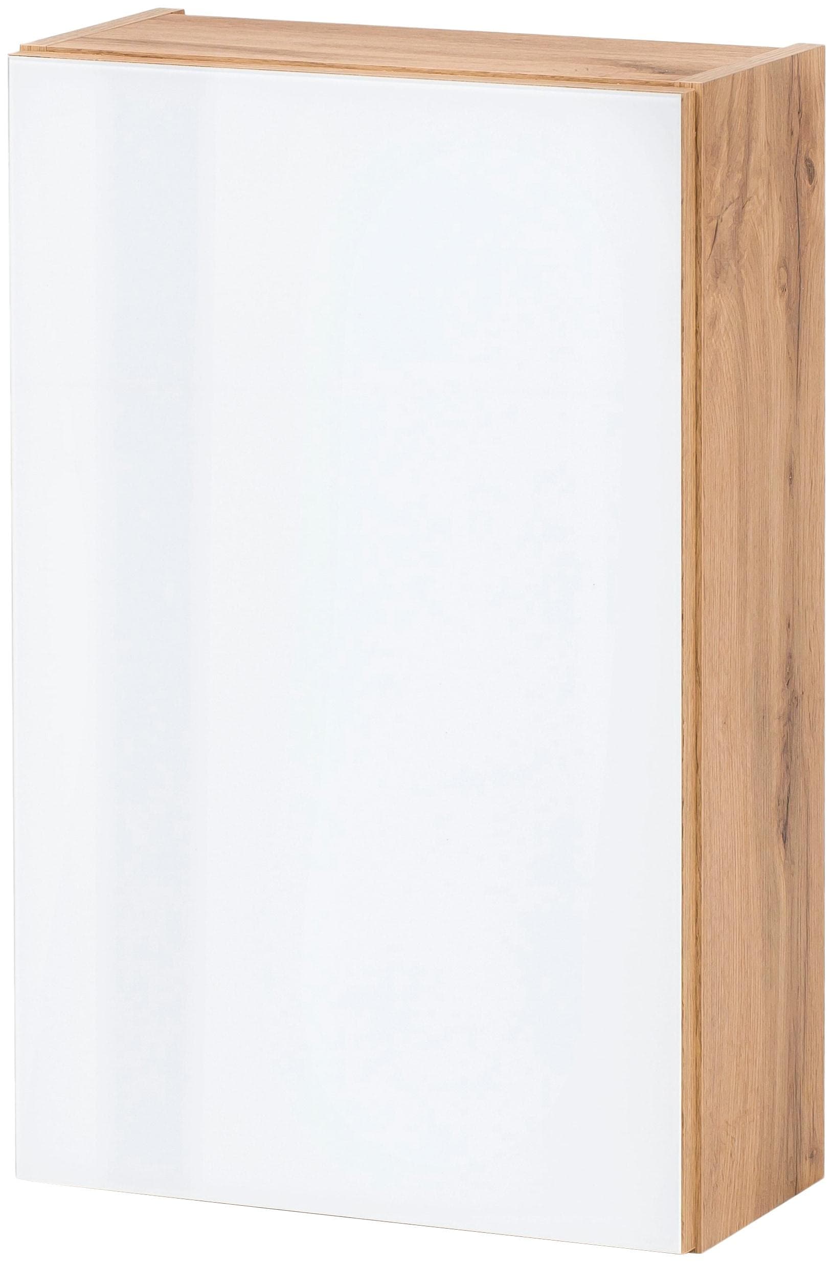 WELLTIME Hängeschrank Horki Weiß Glas Holzwerkstoff