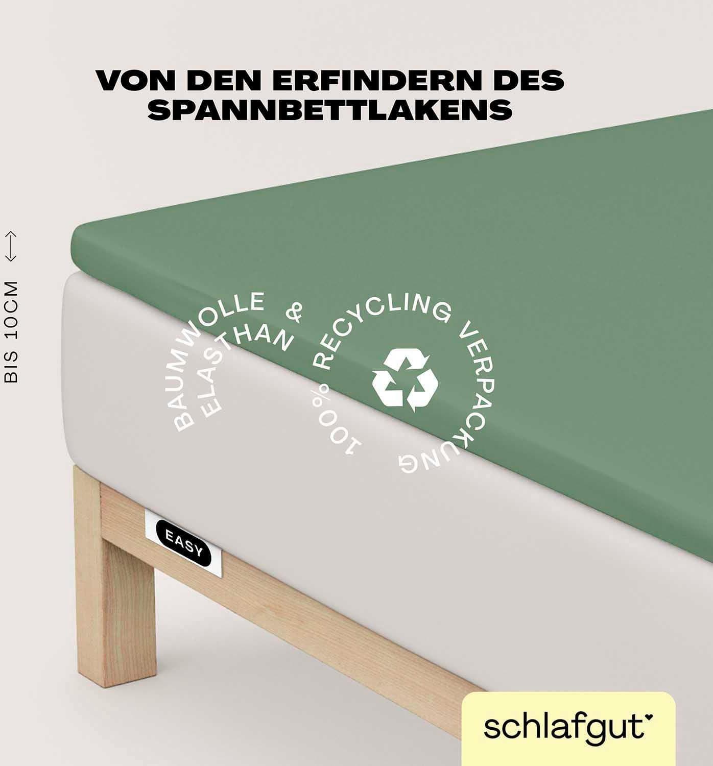 Schlafgut Spannbettlaken EASY Jersey Grün