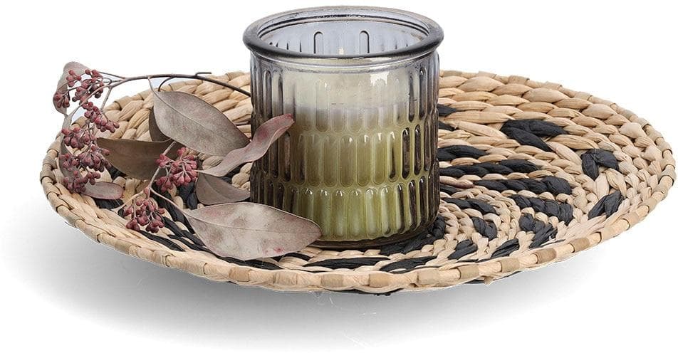 ZELLER Dekoschale PRESENT Papiergeflecht Beige/Schwarz Ø 30 cm