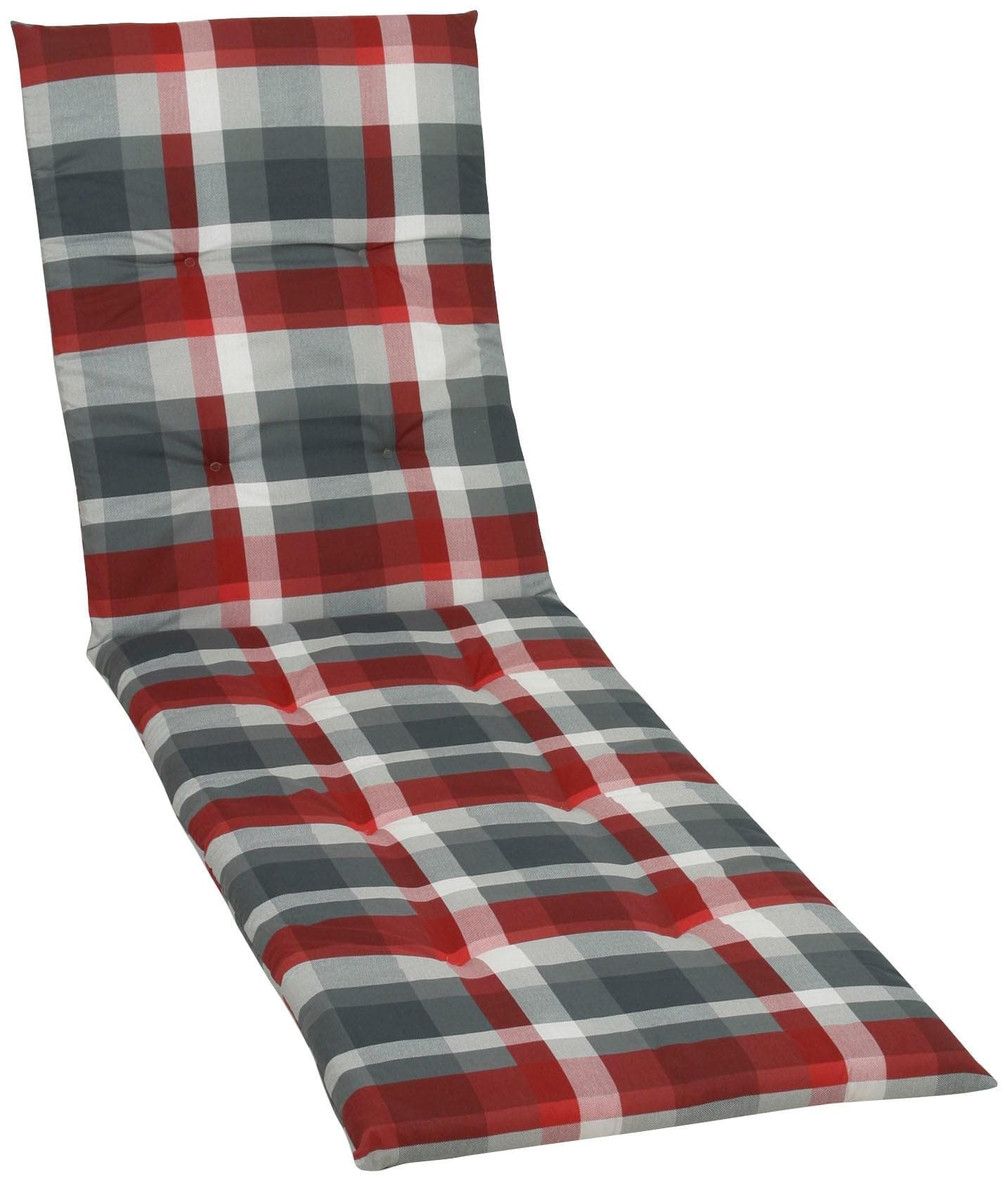 GO-DE Liegenauflage Rot/Grau Kariert Polyester-Baumwolle