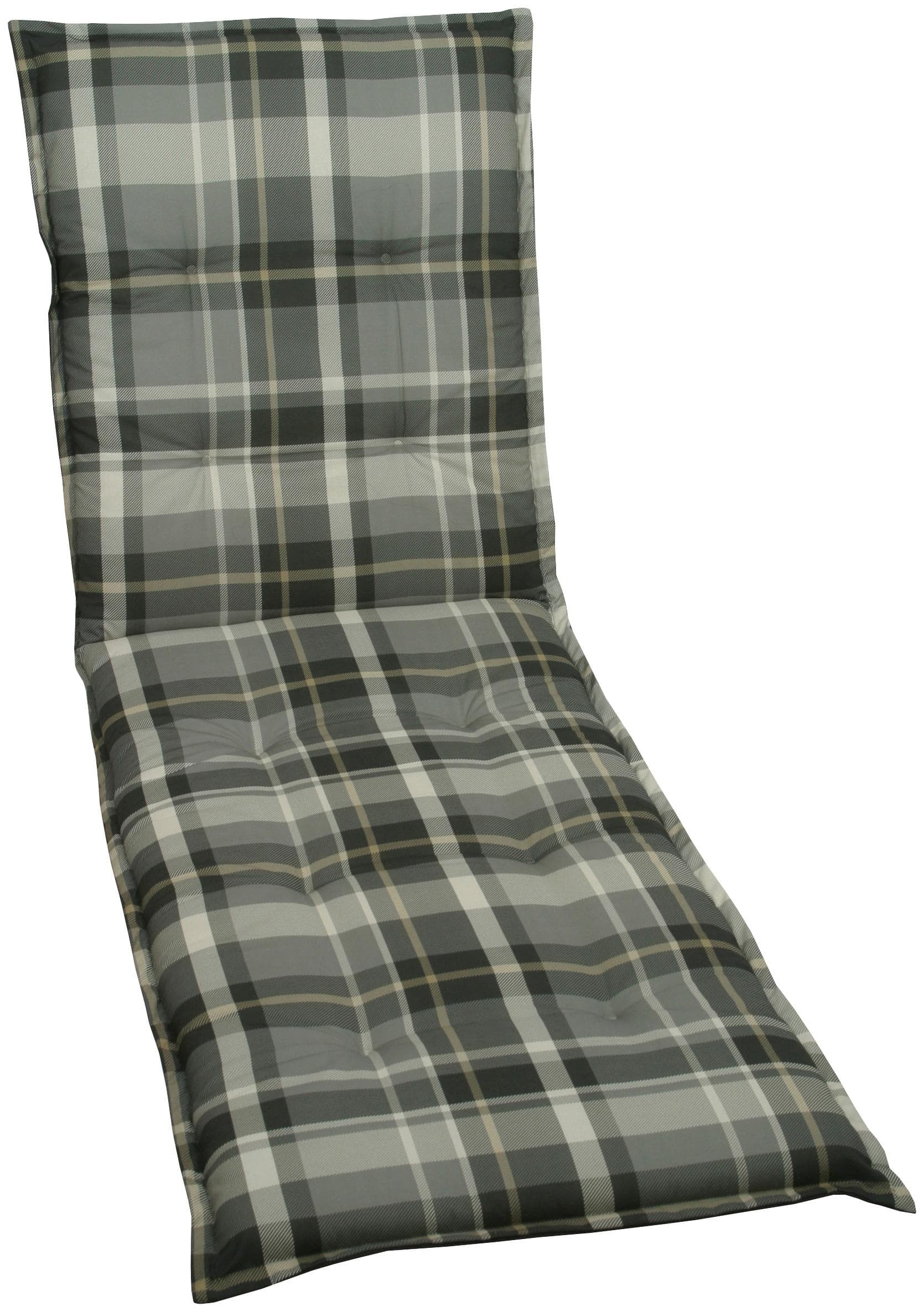 GO-DE Liegenauflage Kariert Grau/Creme/Anthrazit Polyester-Baumwolle