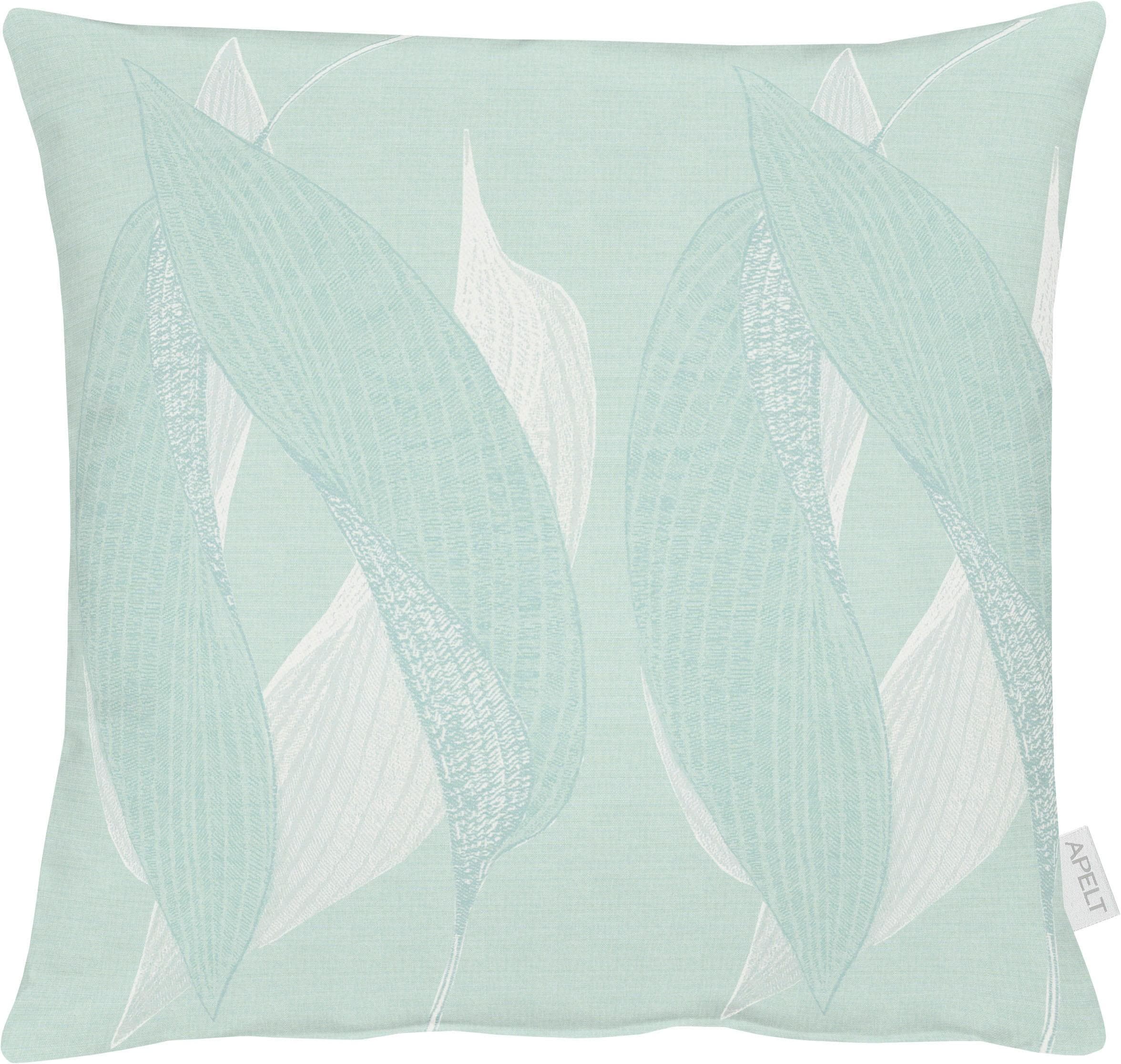APELT Dekokissen 7312 Grün Jacquard Blattmuster