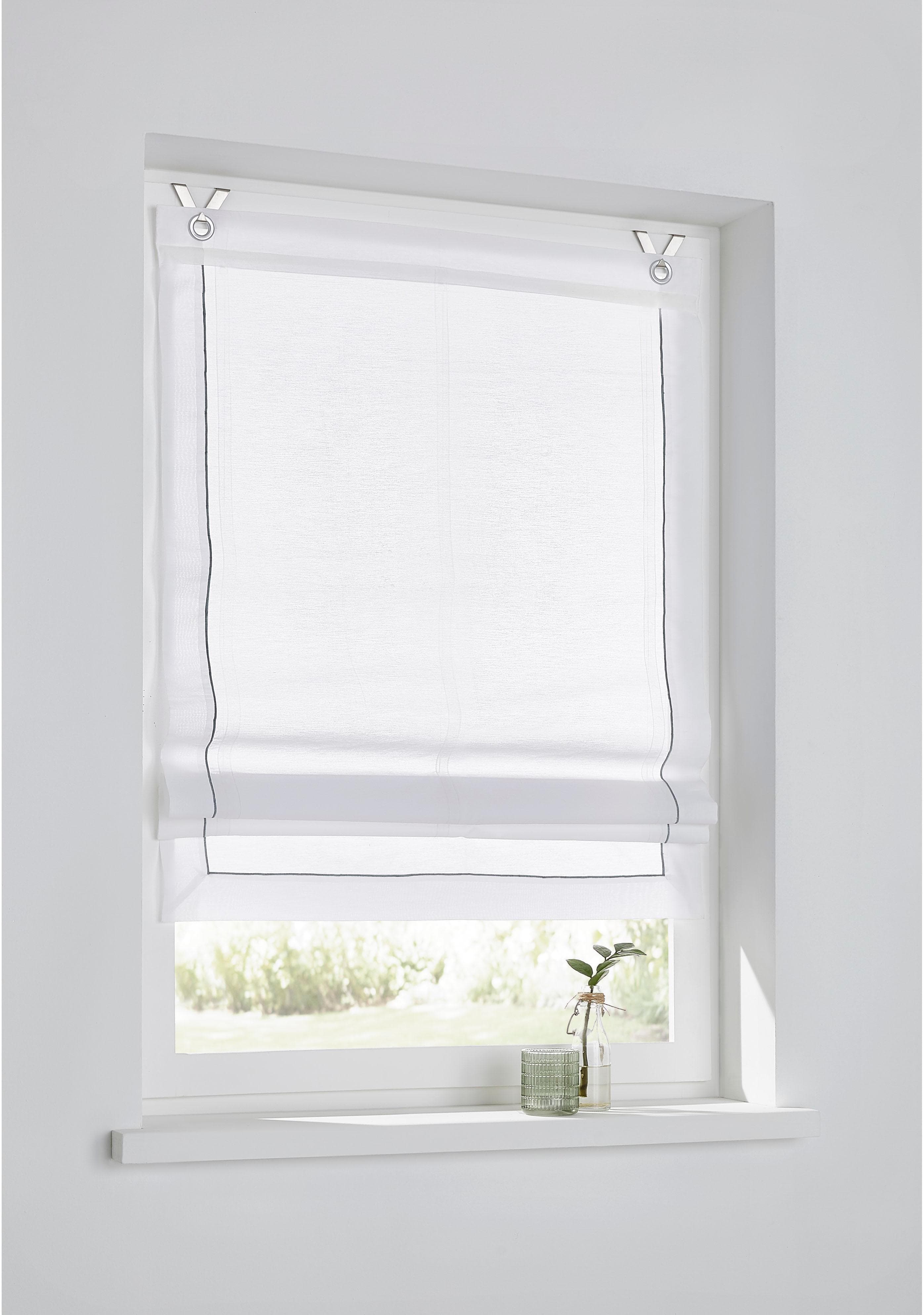 Raffrollo HEINE HOME Gr. 4 Weiß/Grau 100x140cm