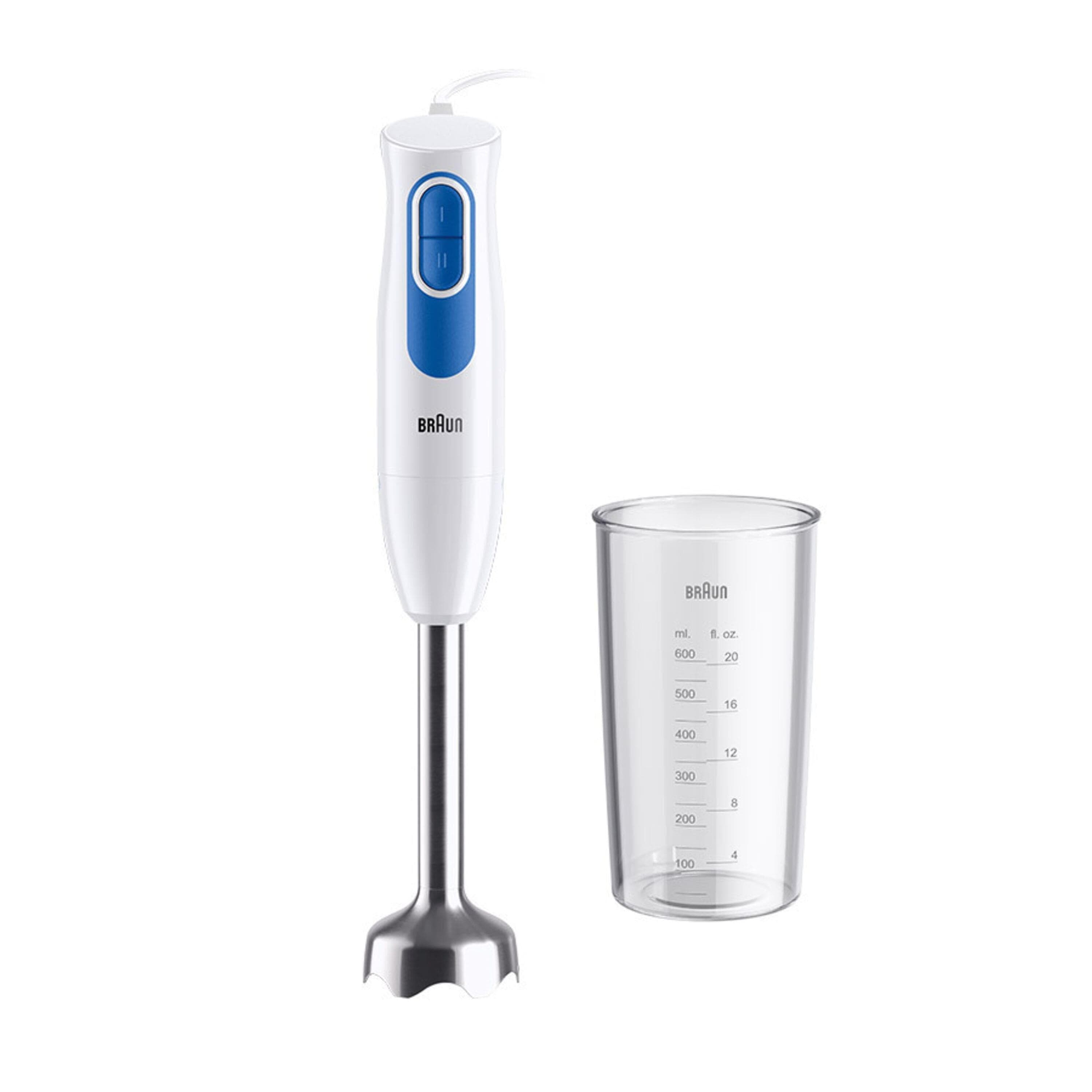BRAUN Stabmixer MultiQuick 2 MQ 20.001 M 600 W 2 Geschwindigkeiten Edelstahl Blau