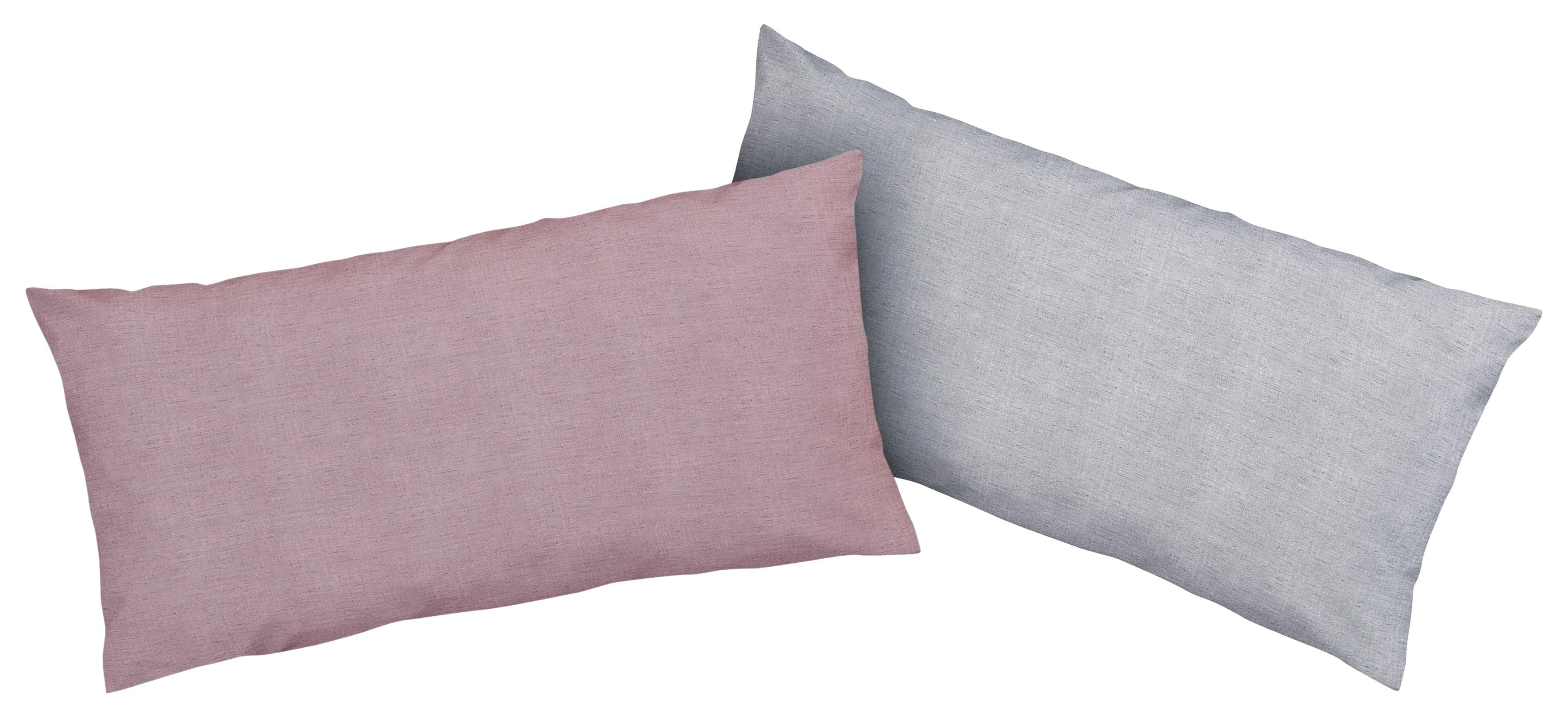 Bruno Banani Kissenbezüge Merlin Kissenbezug in Melange-Optik, Wendefunktion, Rosa/Hellgrau, Baumwolle