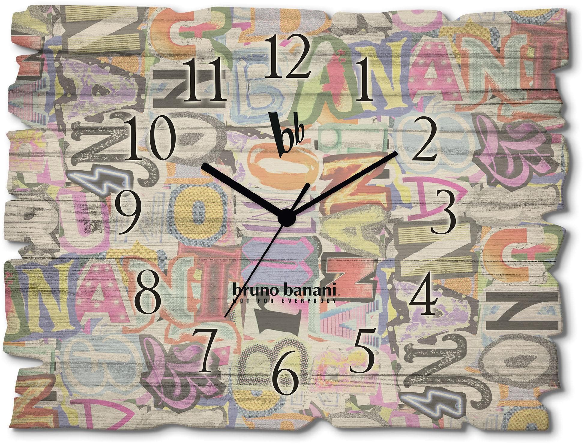 Wanduhr Vintage Landhausstil bunt Holz 40x30cm