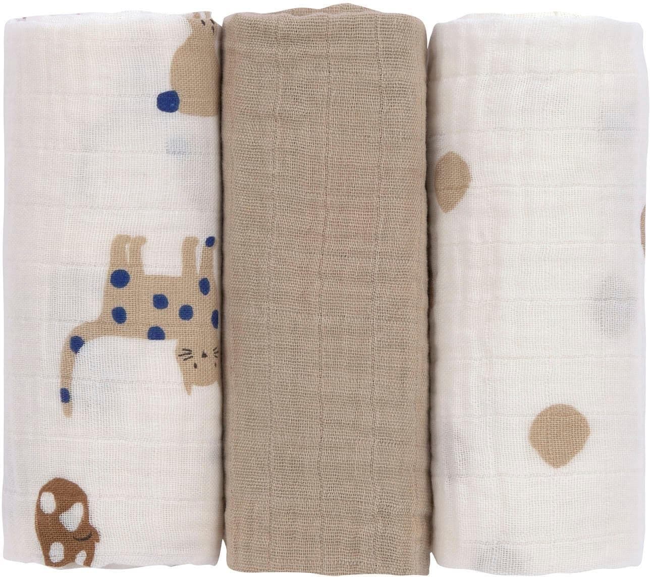 LÄSSIG Mulltücher Royal Blue 3er Set Baumwolle Baby