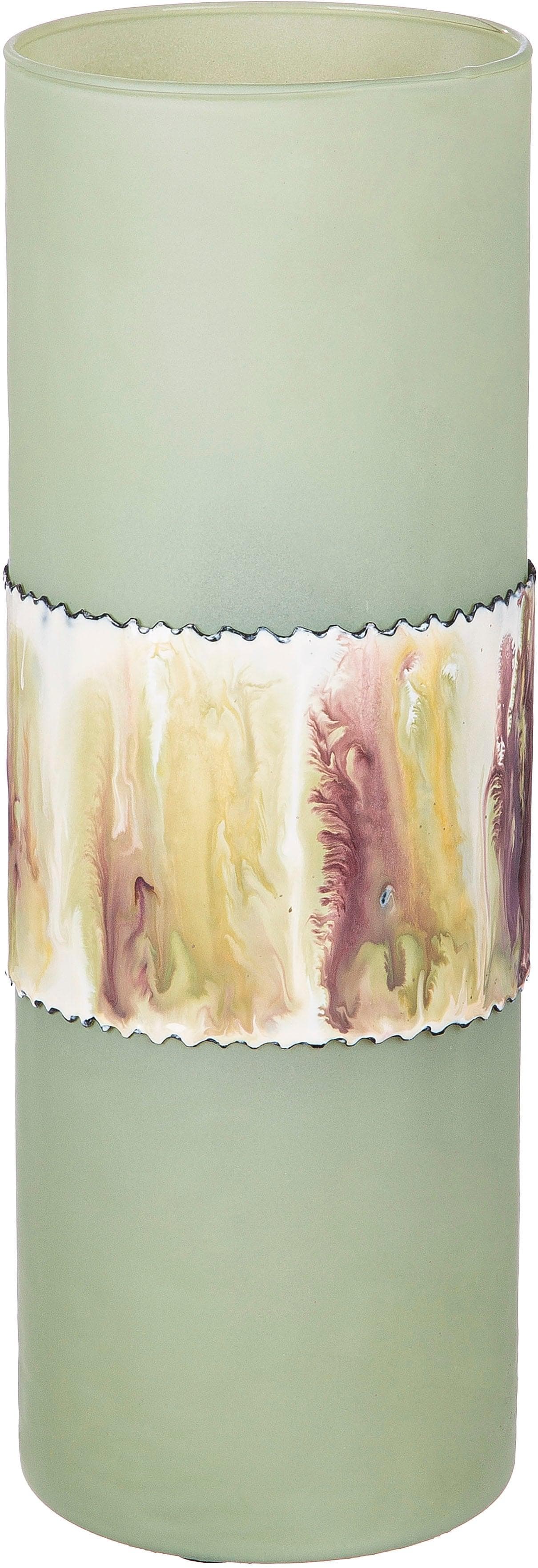 Moderne Tischvase aus Aluminium und Glas