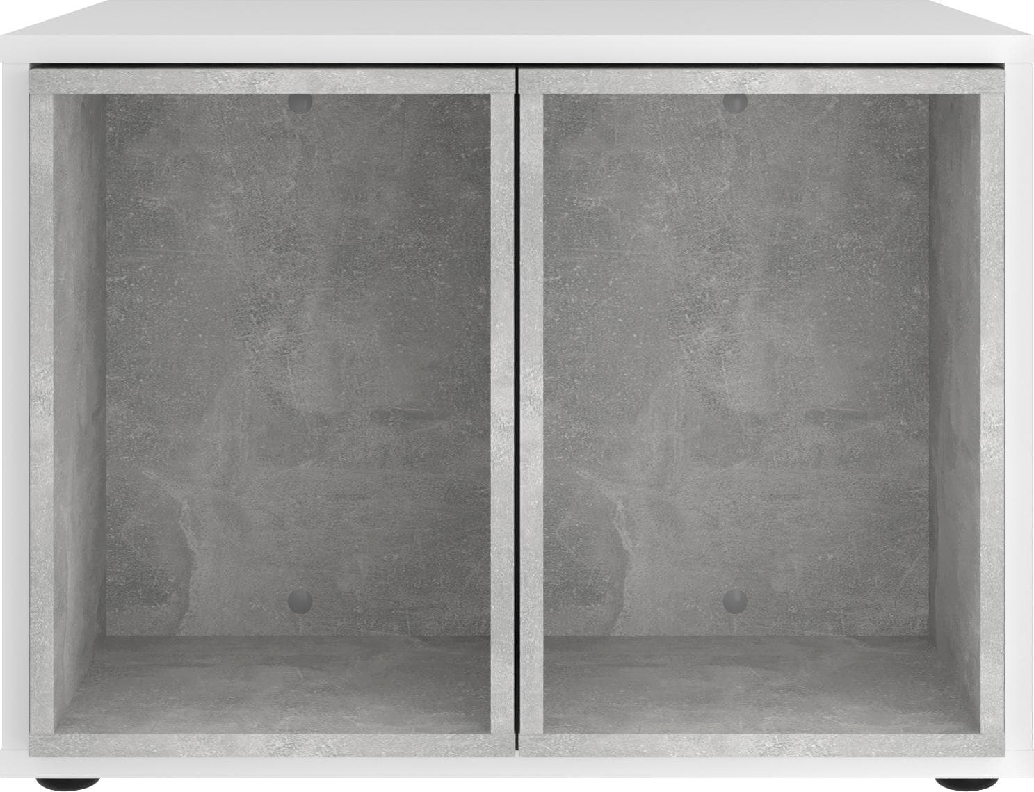 Moderner Couchtisch aus Beton und Kunststoff in Weiß