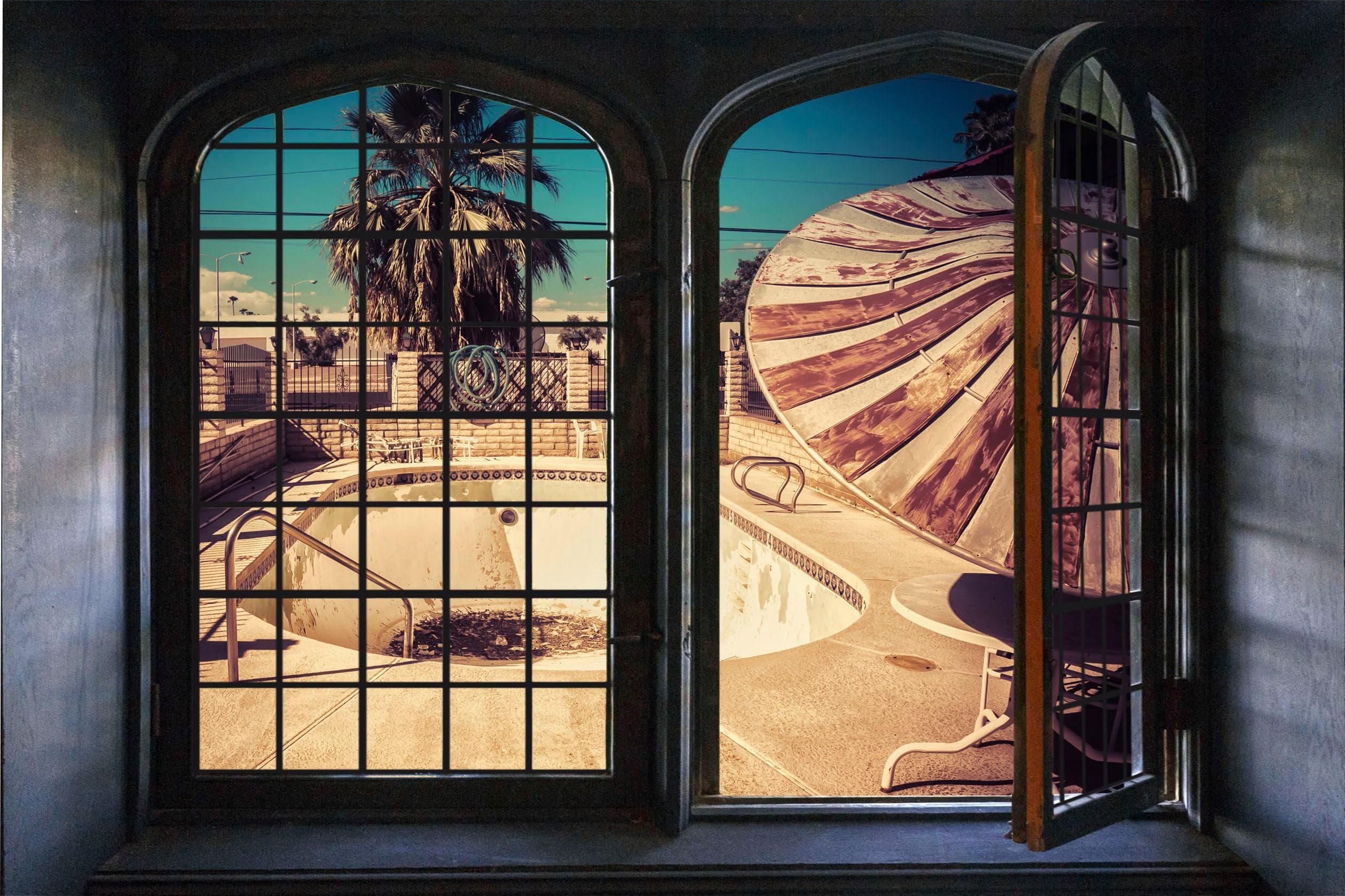 queence Wandsticker LA - 3D Fensteroptik Wandbild Selbstklebend