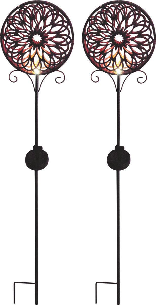 Solar-Erdspieß-Gartenlampe Mandala 2 Stück - Luxform
