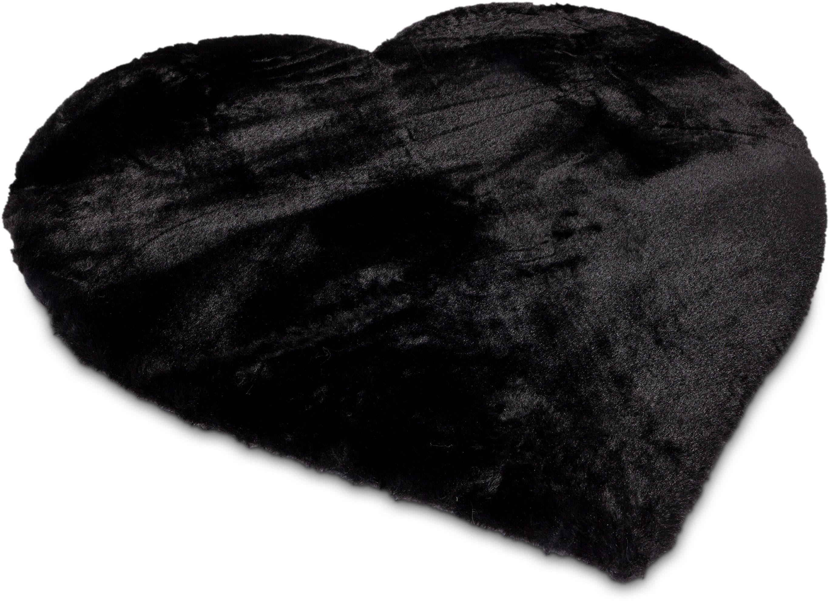 GINO FALCONE Kuschelteppich Chiara Schwarz Herzförmig Polyester