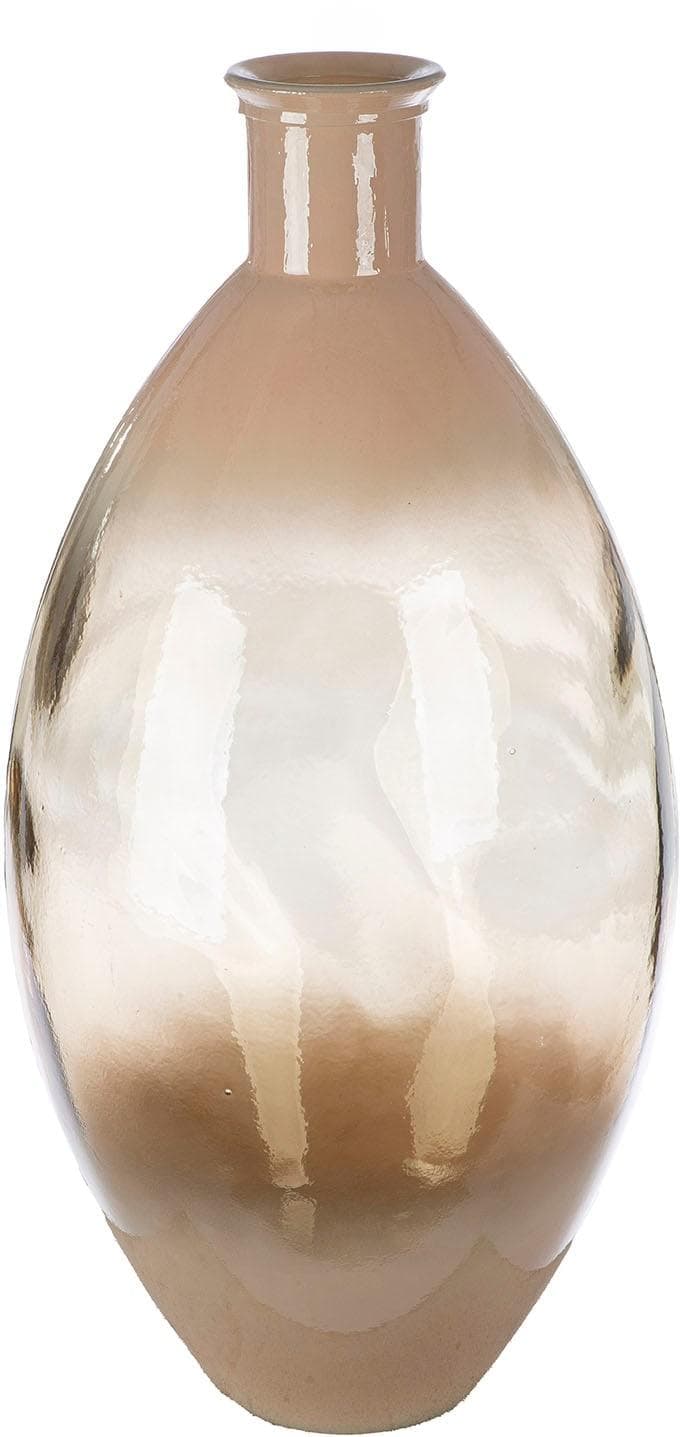 GILDE Bodenvase Novelle braun Glas bauchig