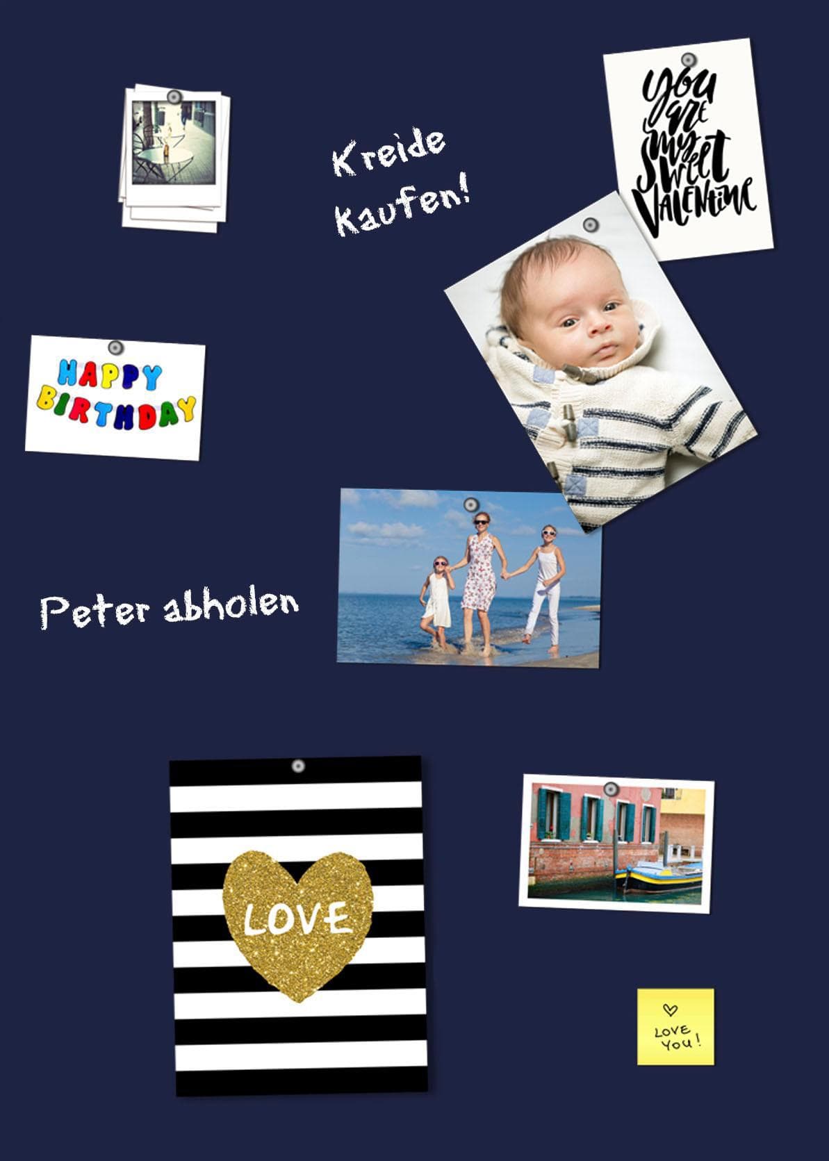 QUEENCE Magnetische Tafelfolie Memo-Board Blau Selbstklebend