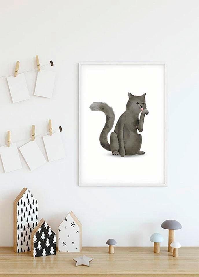 Komar Wandbild Cute Animal Cat Bunt Kinderzimmer