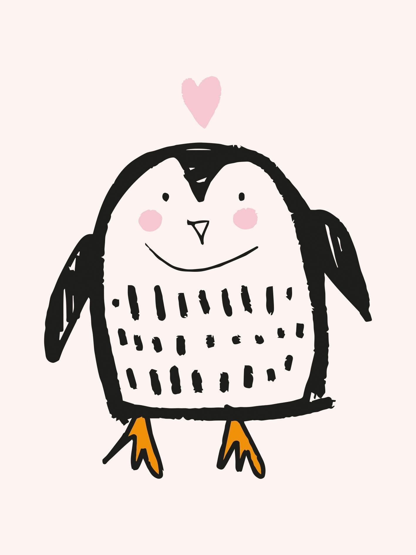 Lüttenhütt Leinwandbild Pinguin Rosa 30x40 cm